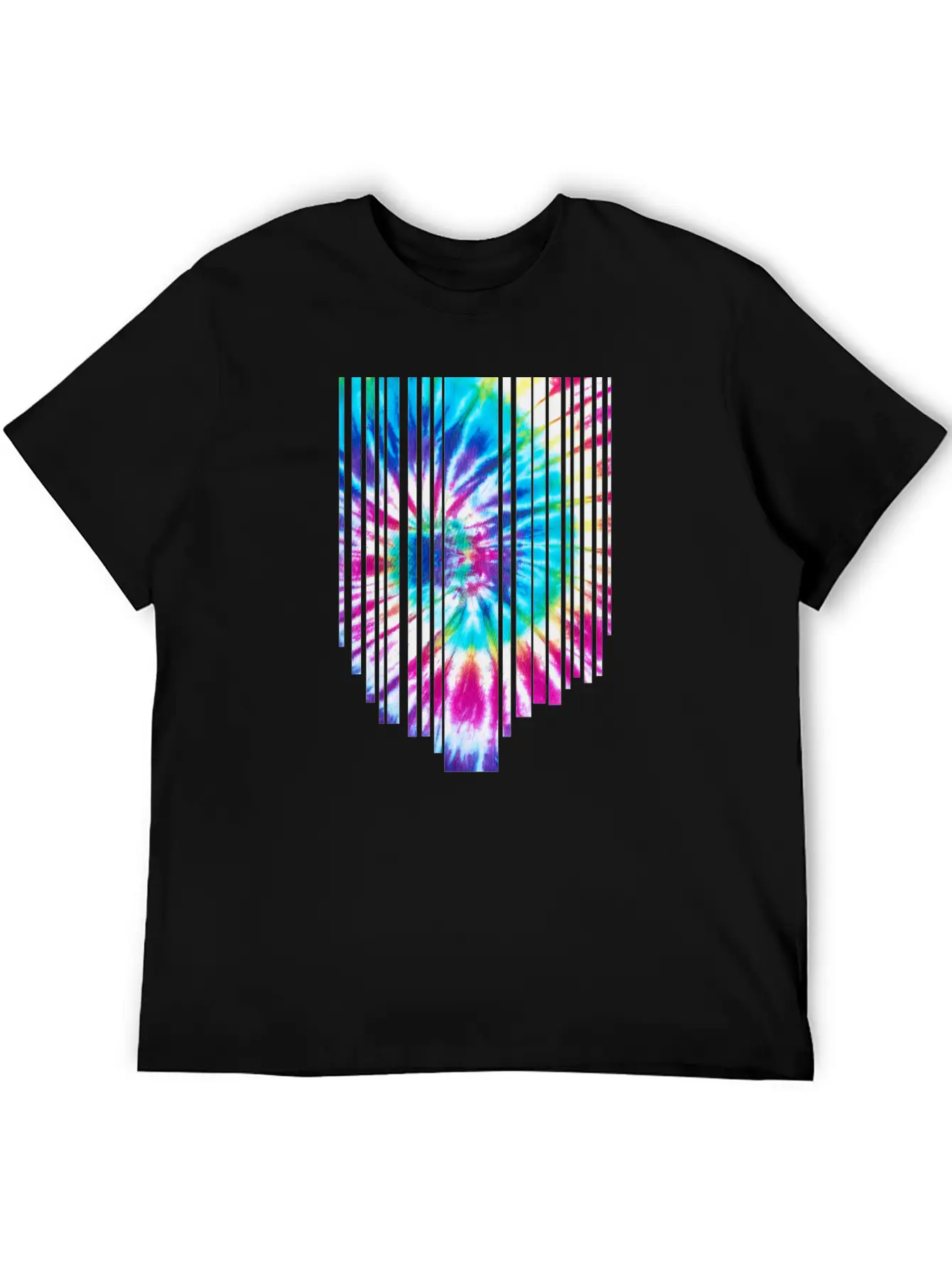 Tie Dye Descending Stripes Relaxed Everyday Tee – Lightweight And Durable Cotton