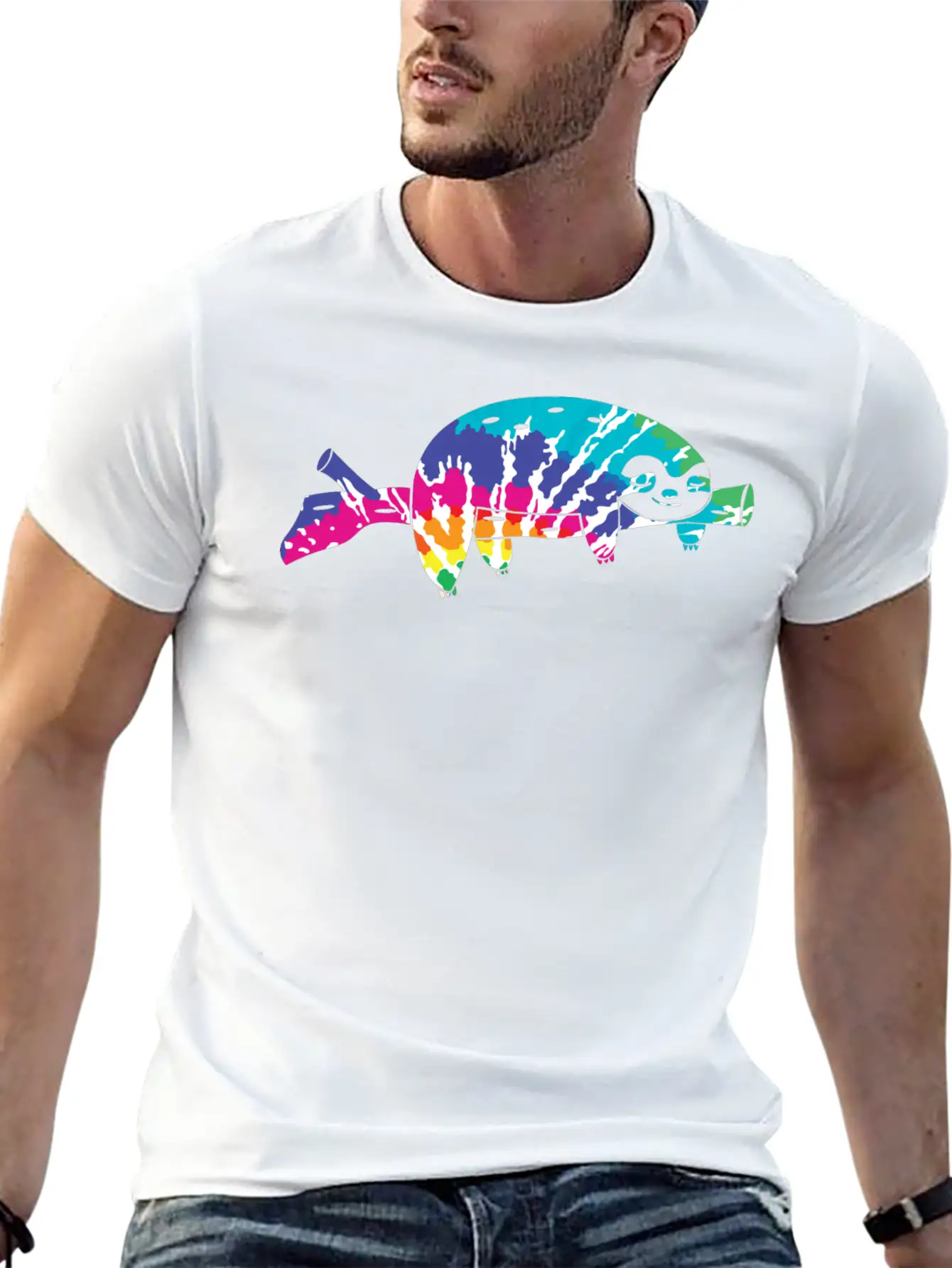 Tie Dye Sloth Stylish Everyday T-Shirt – Unisex Basic Cotton Tee