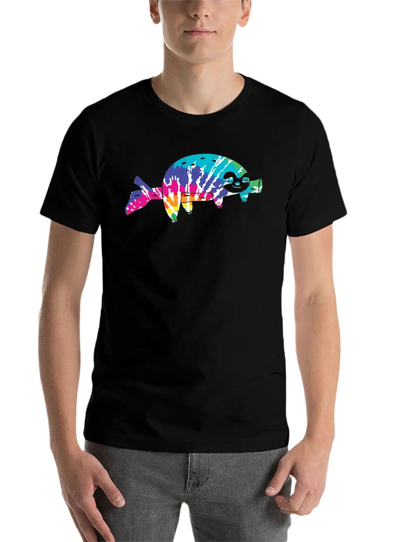 Tie Dye Sloth Stylish Everyday T-Shirt – Unisex Basic Cotton Tee