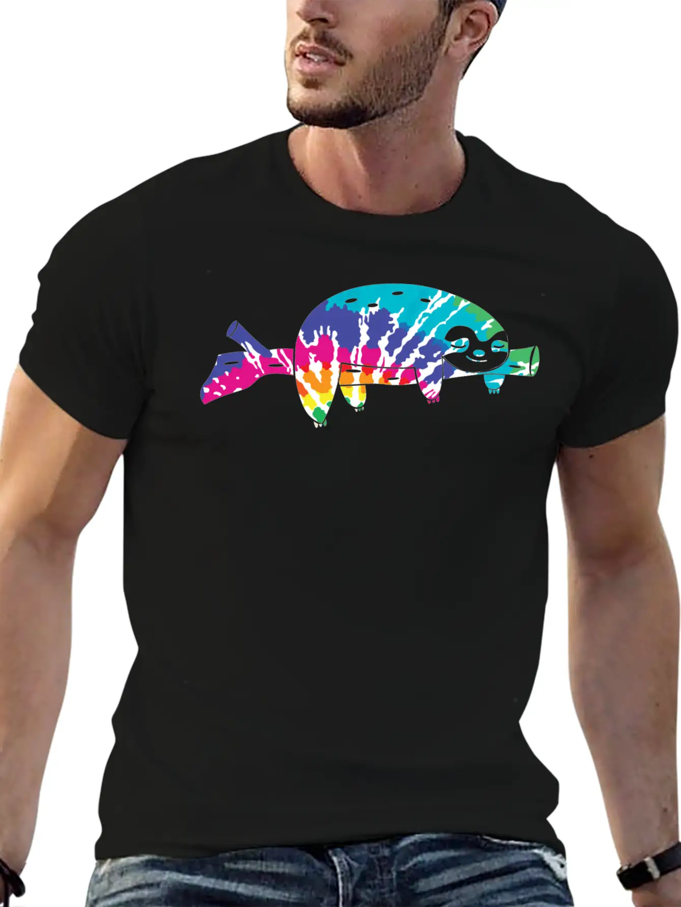 Tie Dye Sloth Stylish Everyday T-Shirt – Unisex Basic Cotton Tee