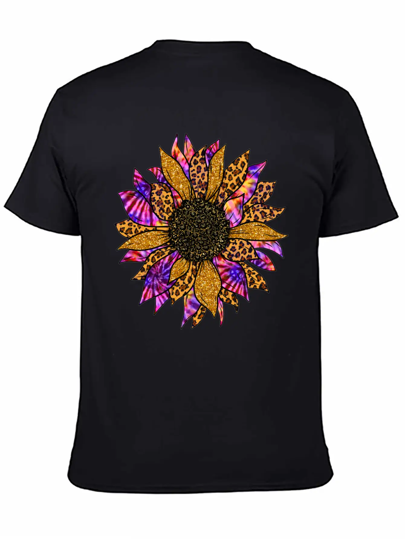Tie Dye Sunflower T Shirt, Cheetah Sunflower Relaxed Everyday Tee – Lightweight And Durable Cotton