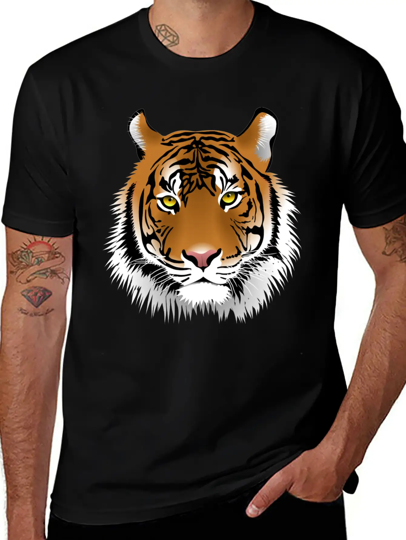 Tiger Design Comfortable Minimalist Graphic Tee – Summer Style Essential