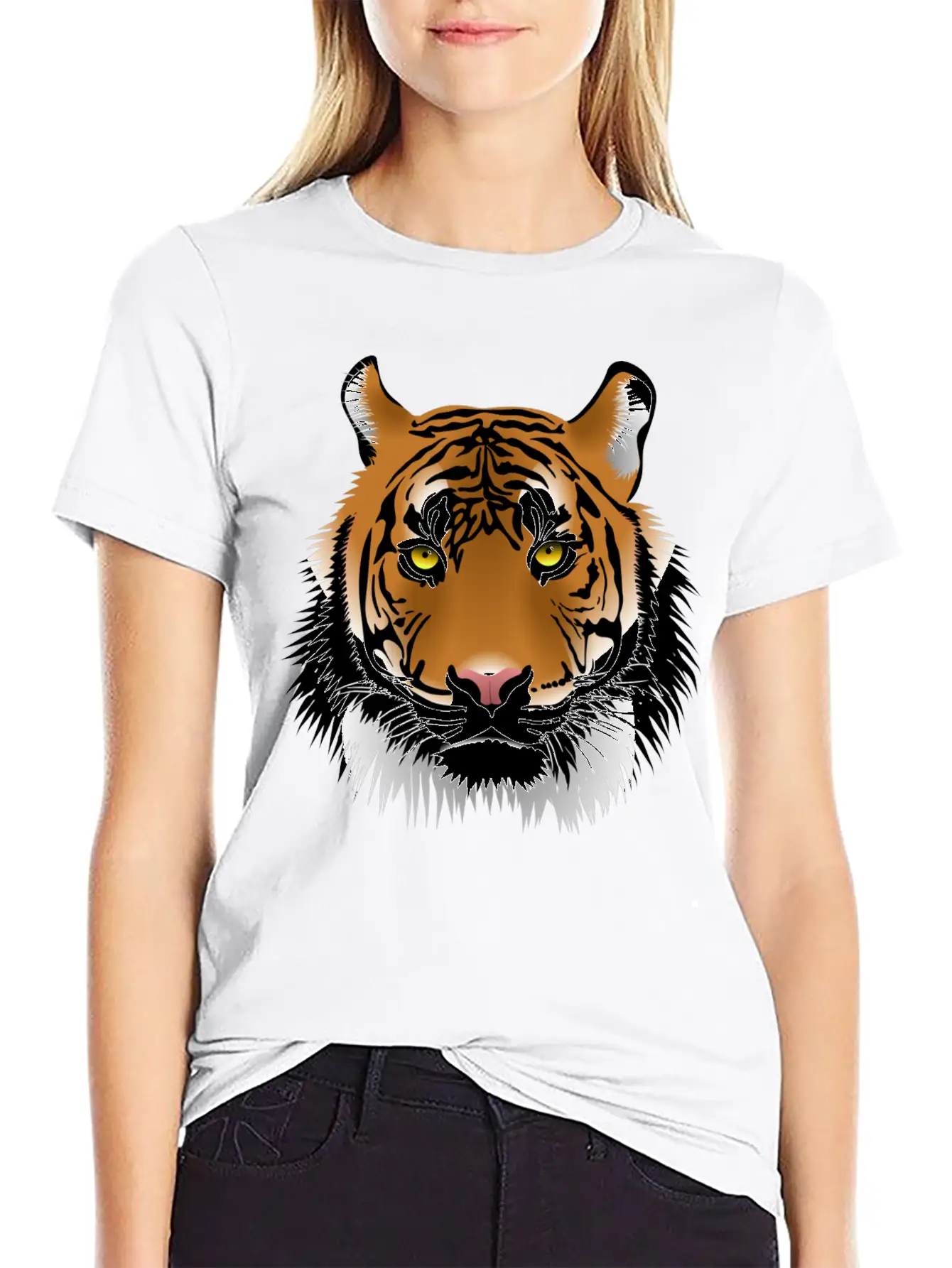 Tiger Design Comfortable Minimalist Graphic Tee – Summer Style Essential
