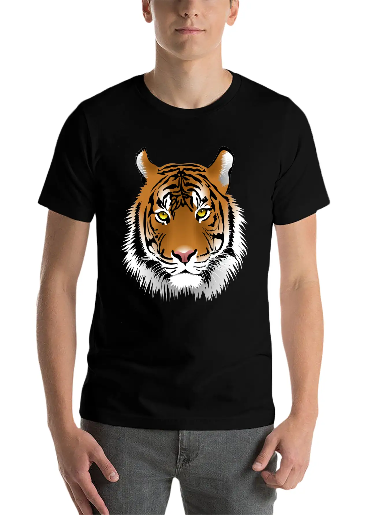 Tiger Design Comfortable Minimalist Graphic Tee – Summer Style Essential