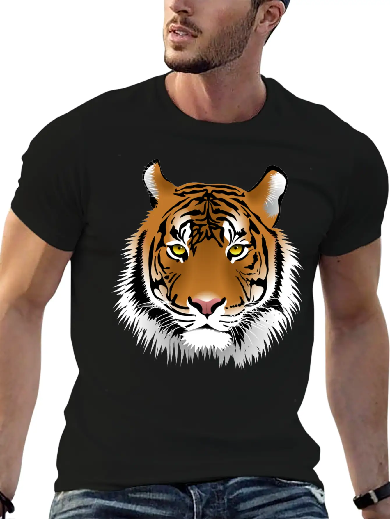 Tiger Design Comfortable Minimalist Graphic Tee – Summer Style Essential