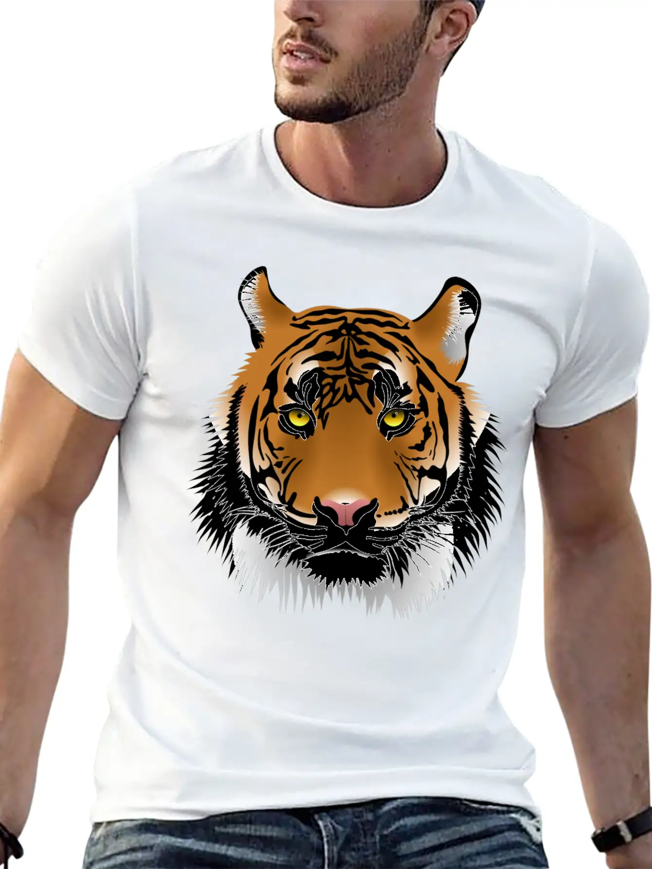 Tiger Design Comfortable Minimalist Graphic Tee – Summer Style Essential