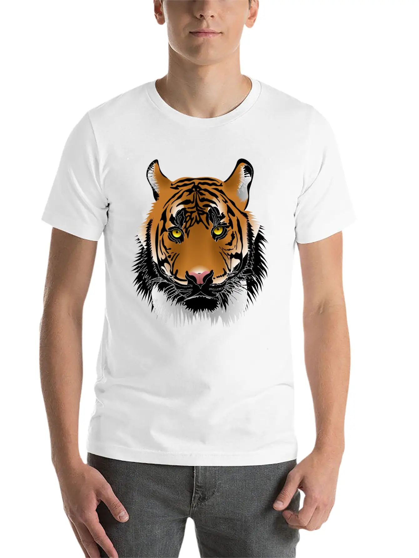 Tiger Design Comfortable Minimalist Graphic Tee – Summer Style Essential