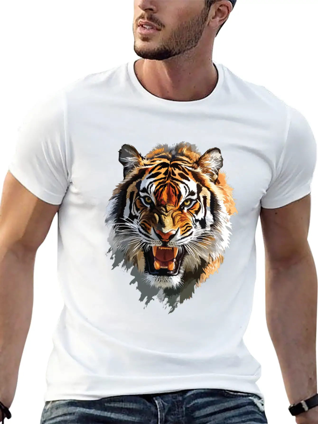 Tiger Modern Fit Casual T-Shirt – Clean And Versatile Design