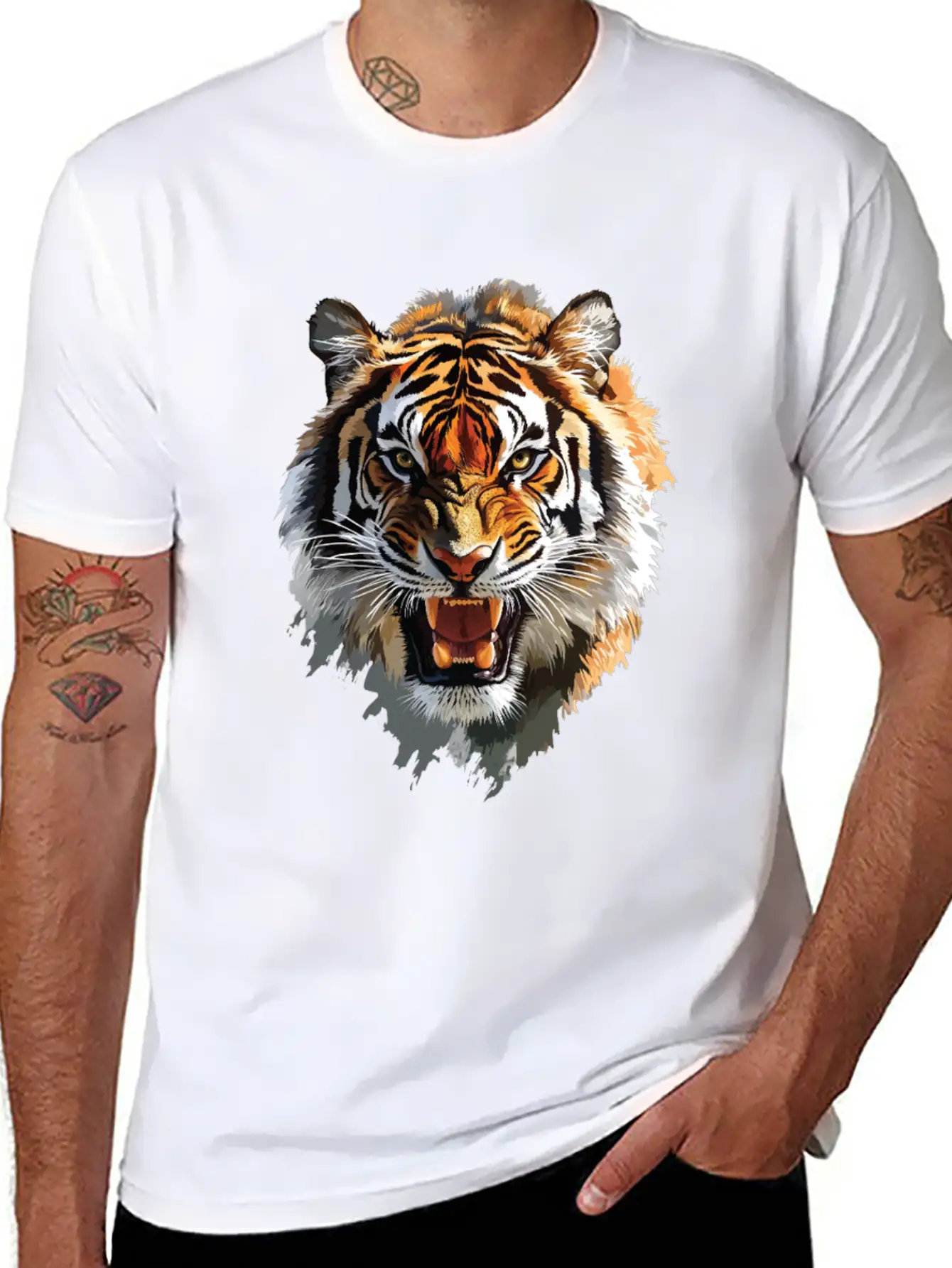 Tiger Modern Fit Casual T-Shirt – Clean And Versatile Design