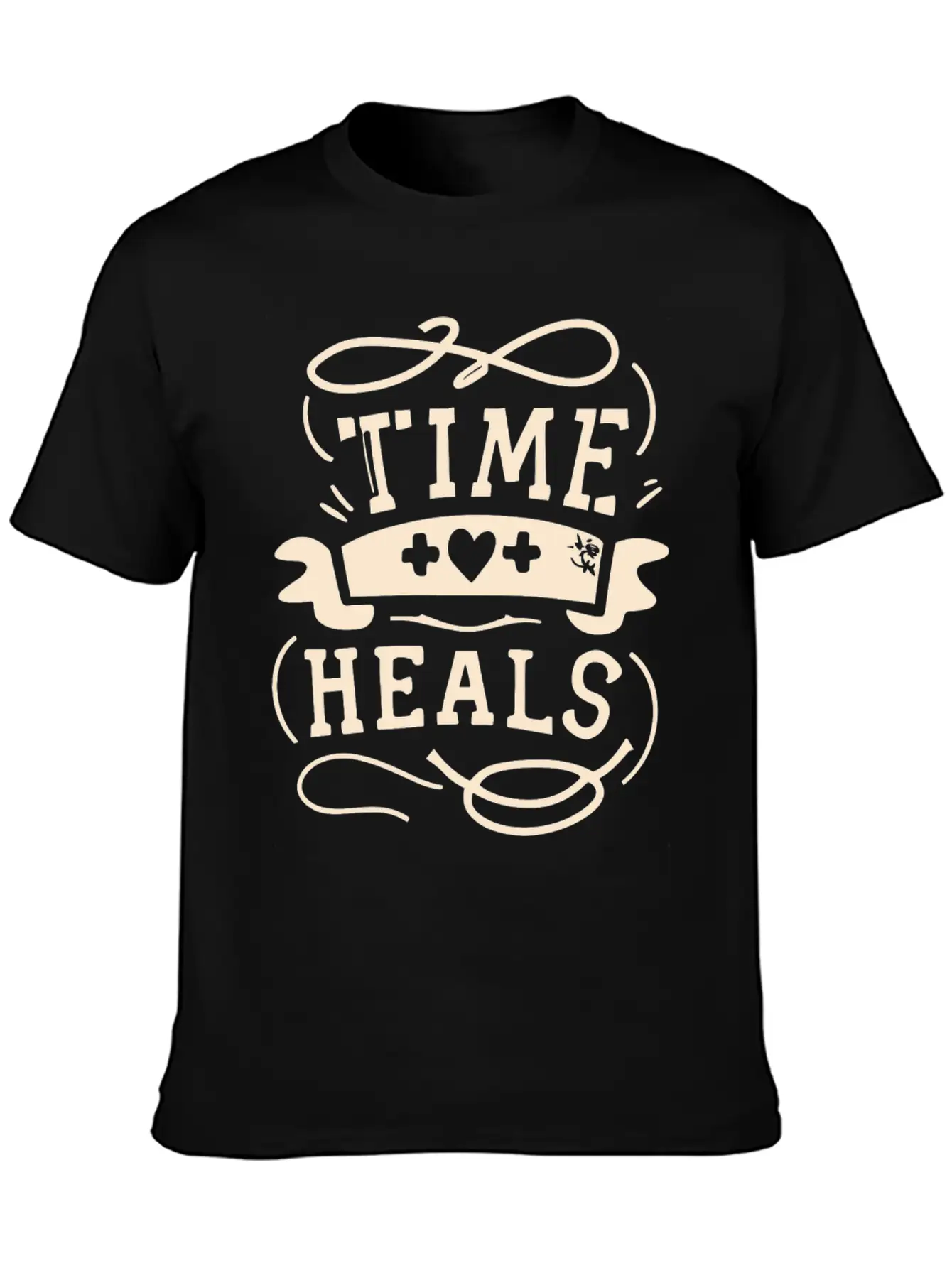 Time Heals Inspiration Quote Wisdom Gift Essential Cotton Tee For Daily Outfits – Unisex Style