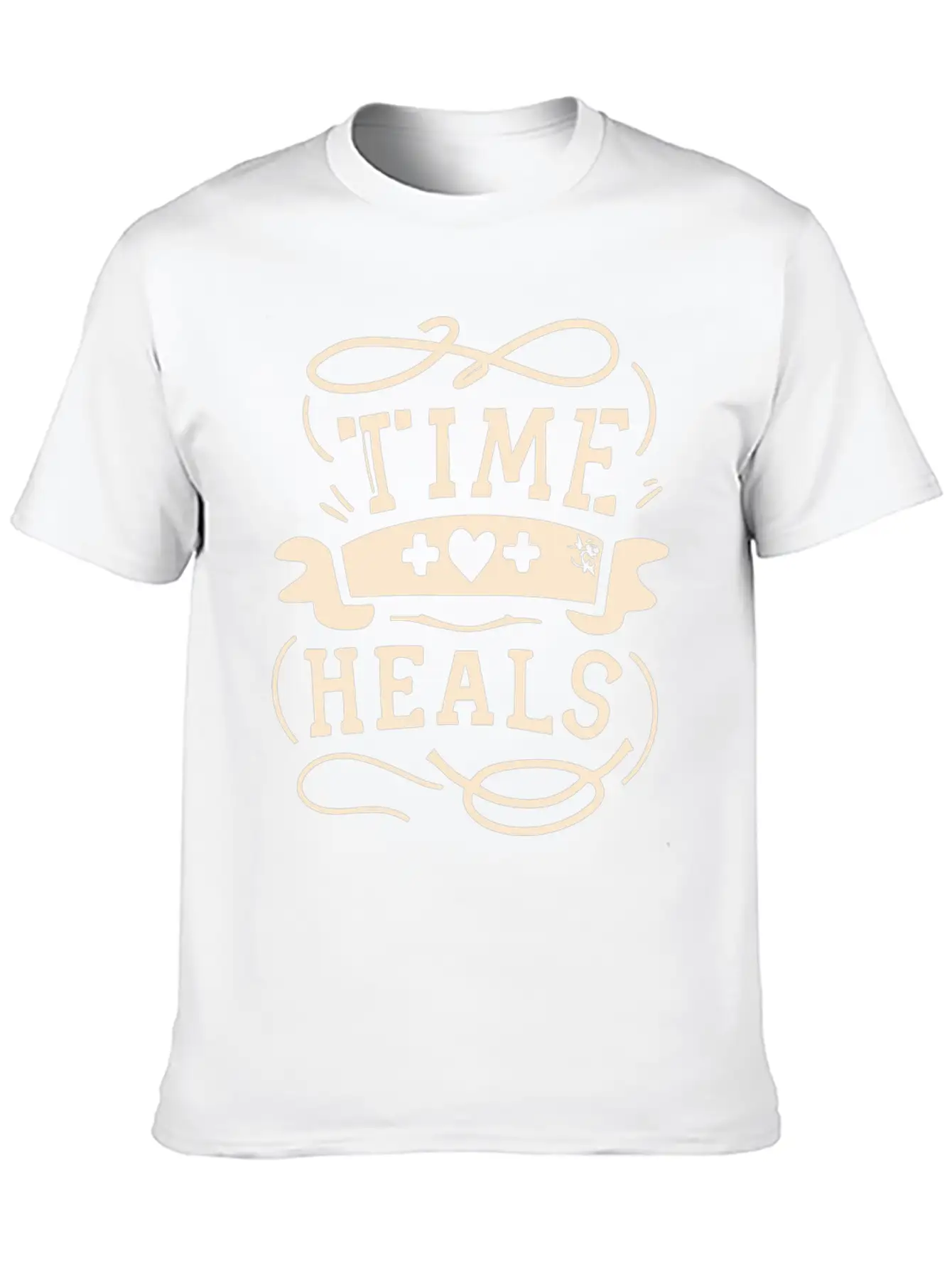 Time Heals Inspiration Quote Wisdom Gift Essential Cotton Tee For Daily Outfits – Unisex Style