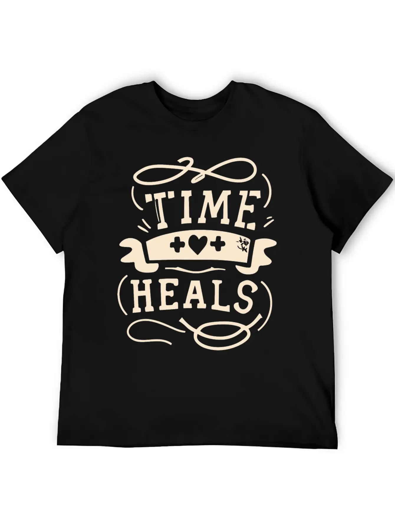Time Heals Inspiration Quote Wisdom Gift Essential Cotton Tee For Daily Outfits – Unisex Style