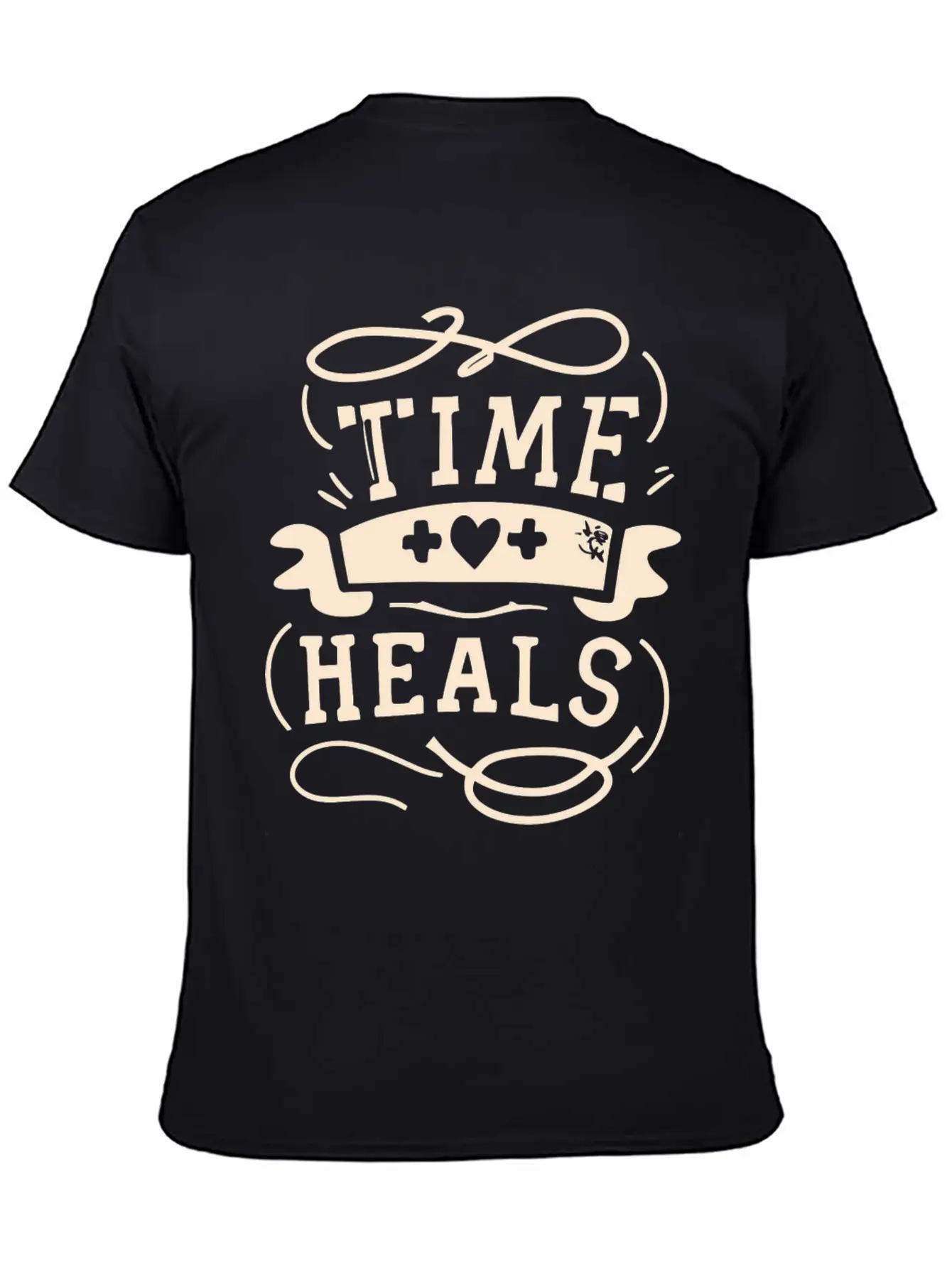 Time Heals Inspiration Quote Wisdom Gift Essential Cotton Tee For Daily Outfits – Unisex Style