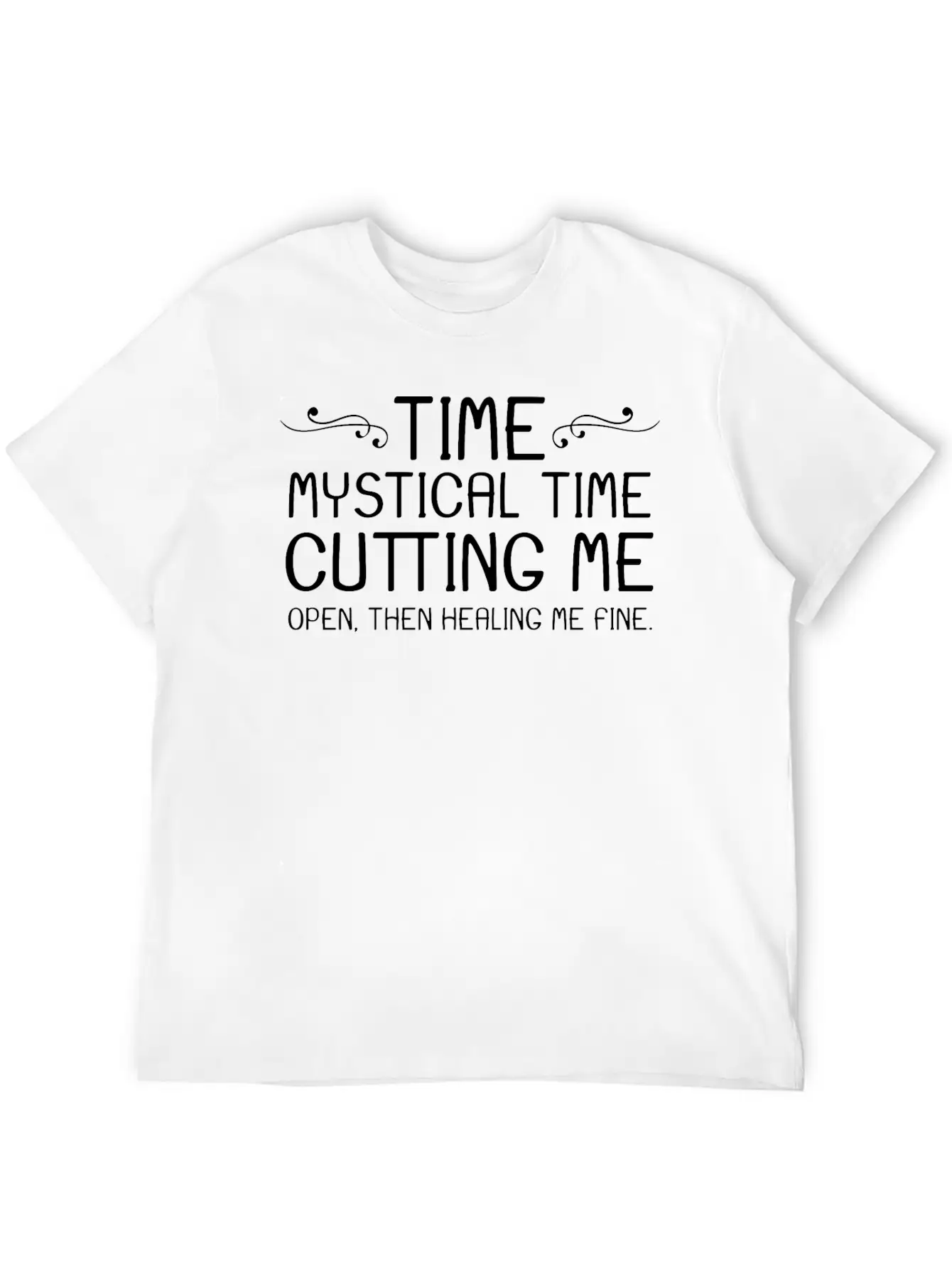 Time Mystical Time Cutting Me Open Classic Fit Graphic Tee For Daily Comfort – Unisex Cotton Shirt