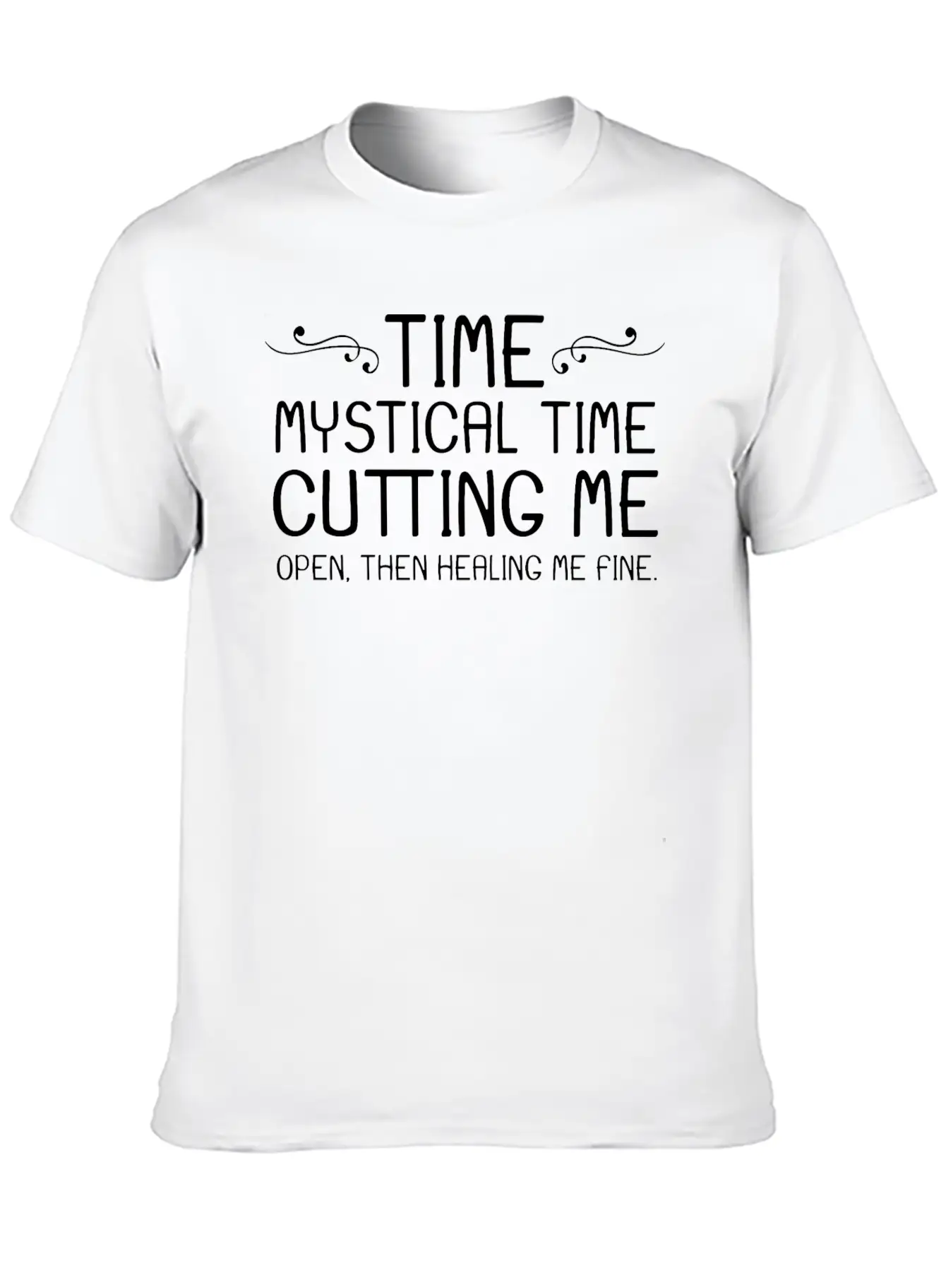 Time Mystical Time Cutting Me Open Classic Fit Graphic Tee For Daily Comfort – Unisex Cotton Shirt