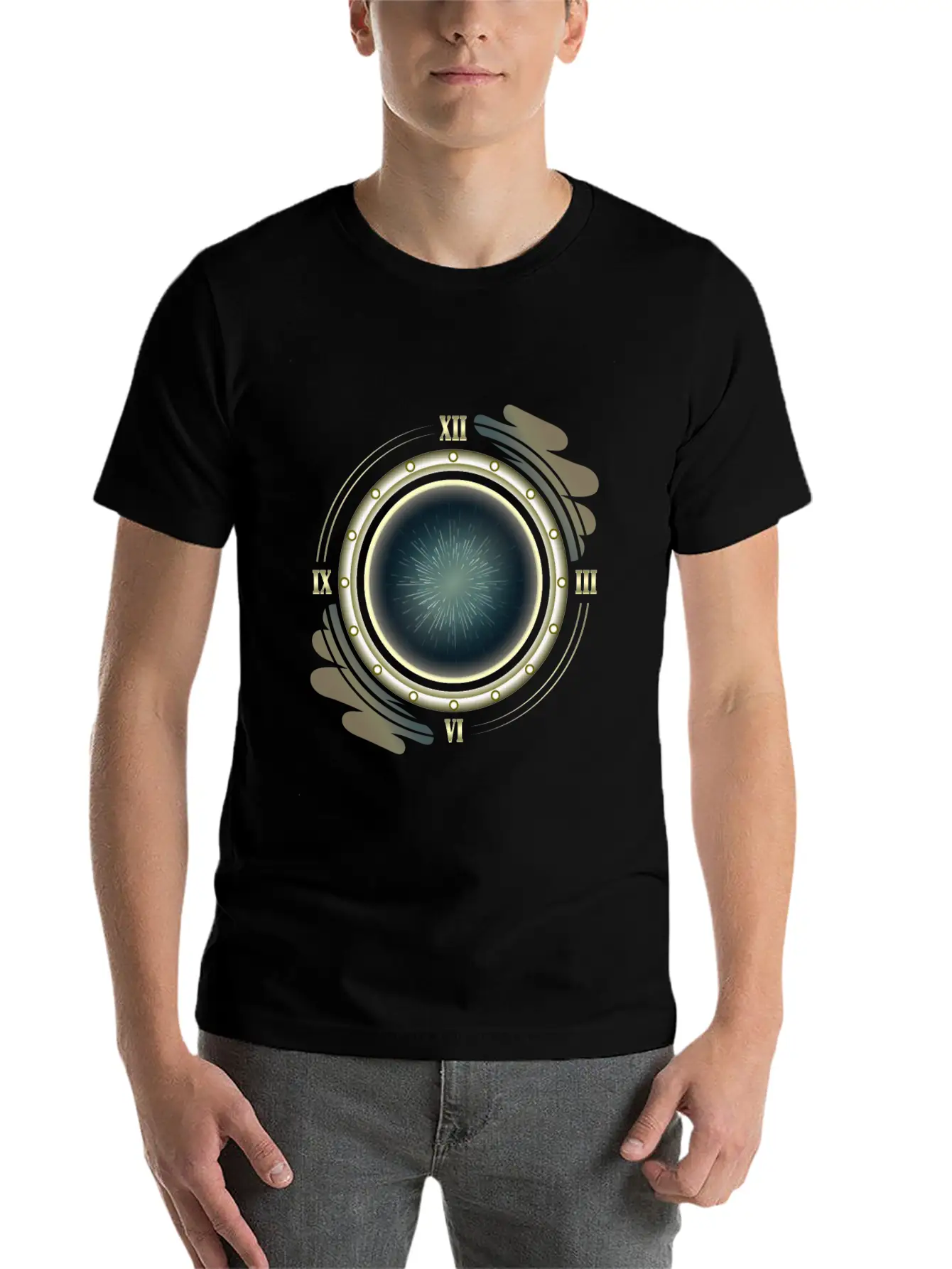 Time Travel Portal Basic Graphic T-Shirt – Daily Comfort In Soft Cotton