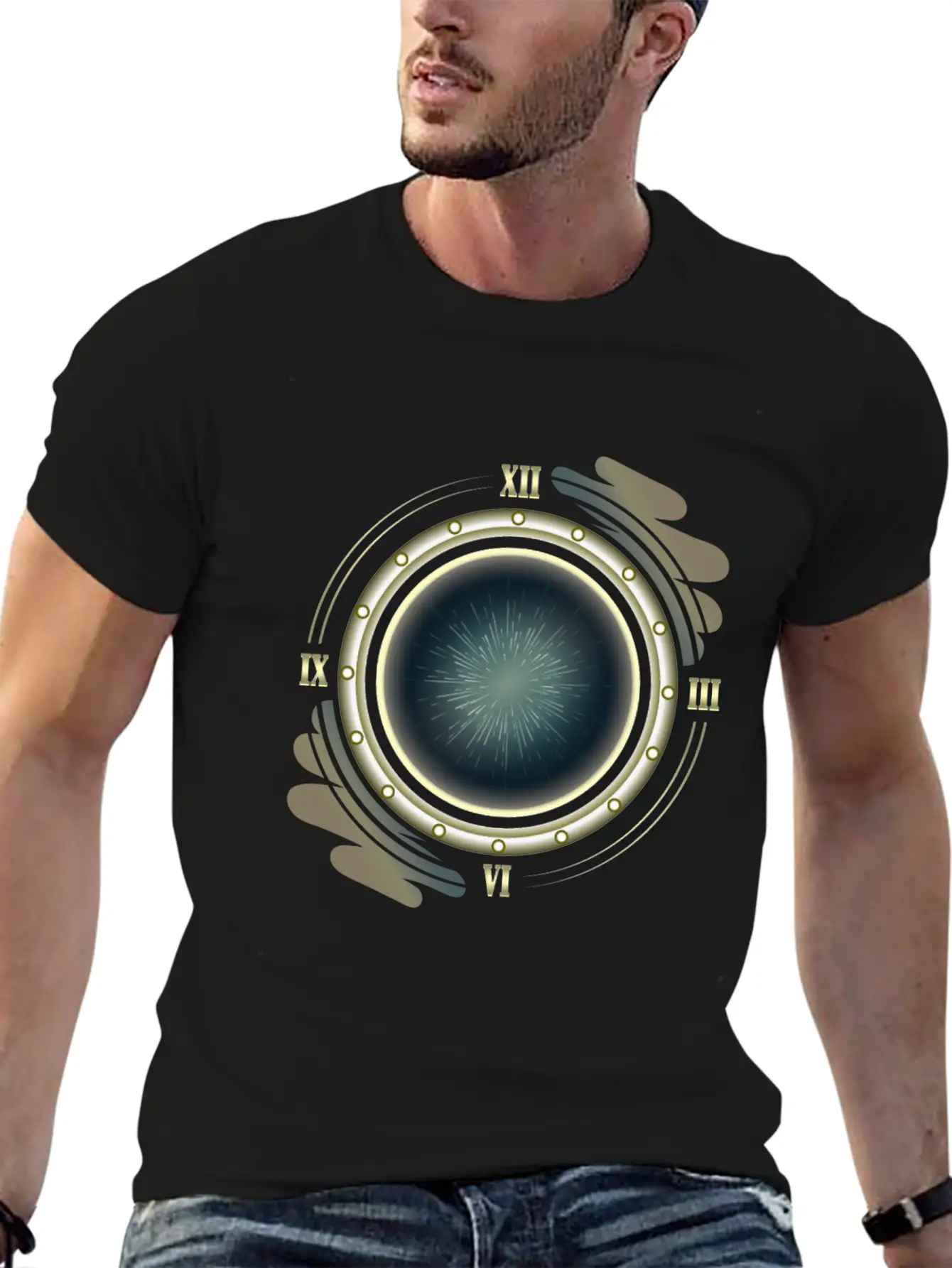 Time Travel Portal Basic Graphic T-Shirt – Daily Comfort In Soft Cotton