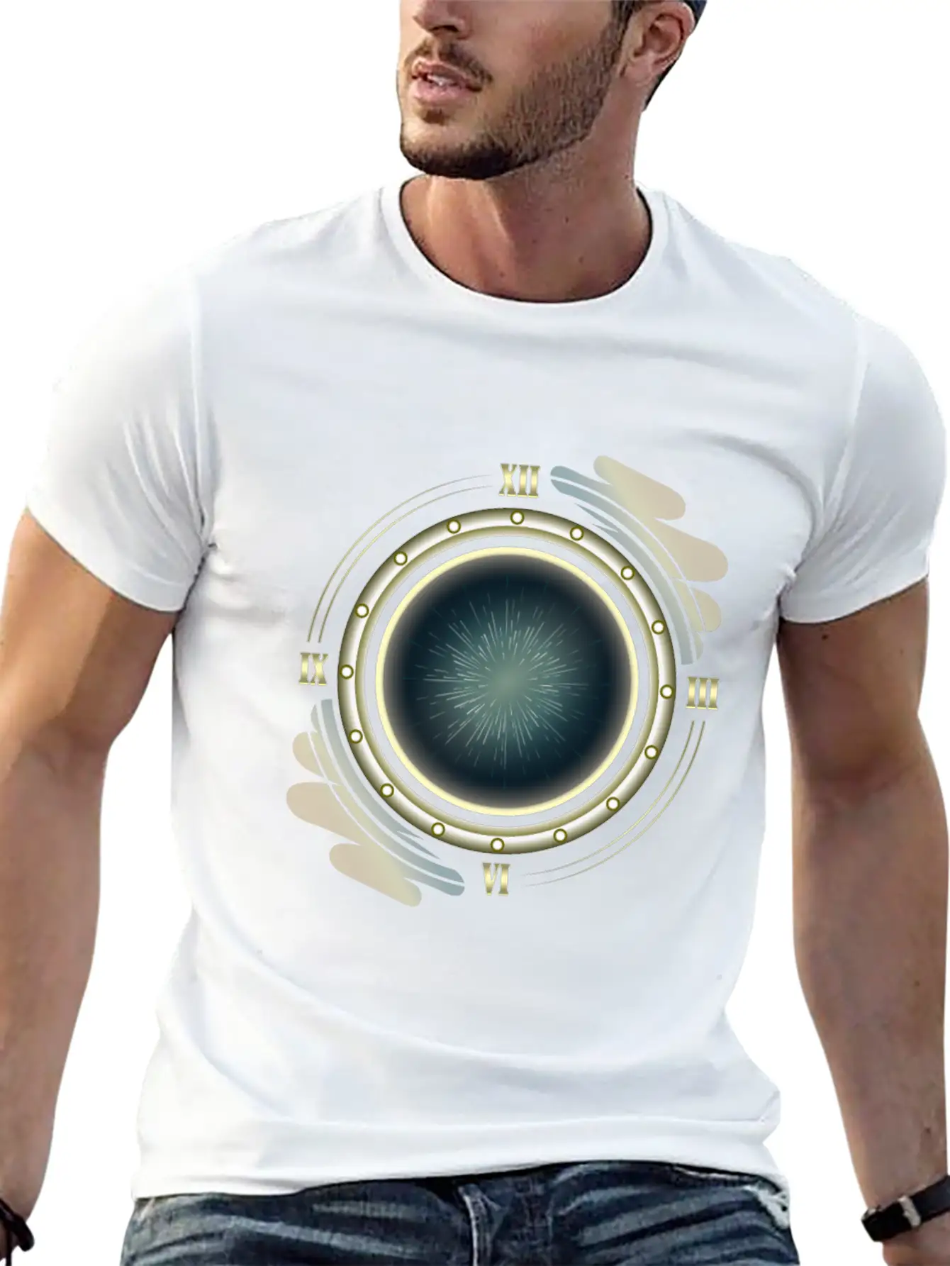 Time Travel Portal Basic Graphic T-Shirt – Daily Comfort In Soft Cotton