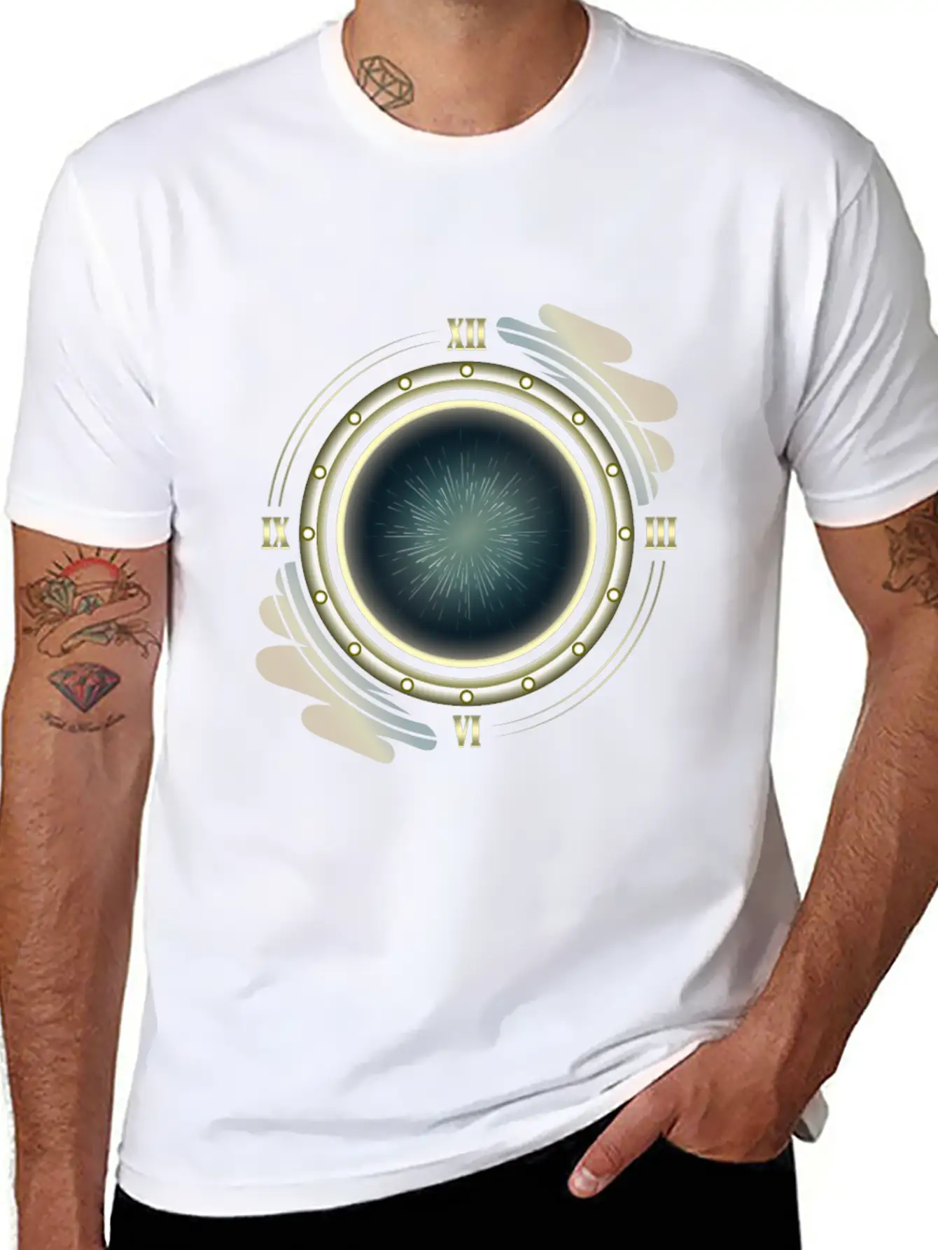 Time Travel Portal Basic Graphic T-Shirt – Daily Comfort In Soft Cotton