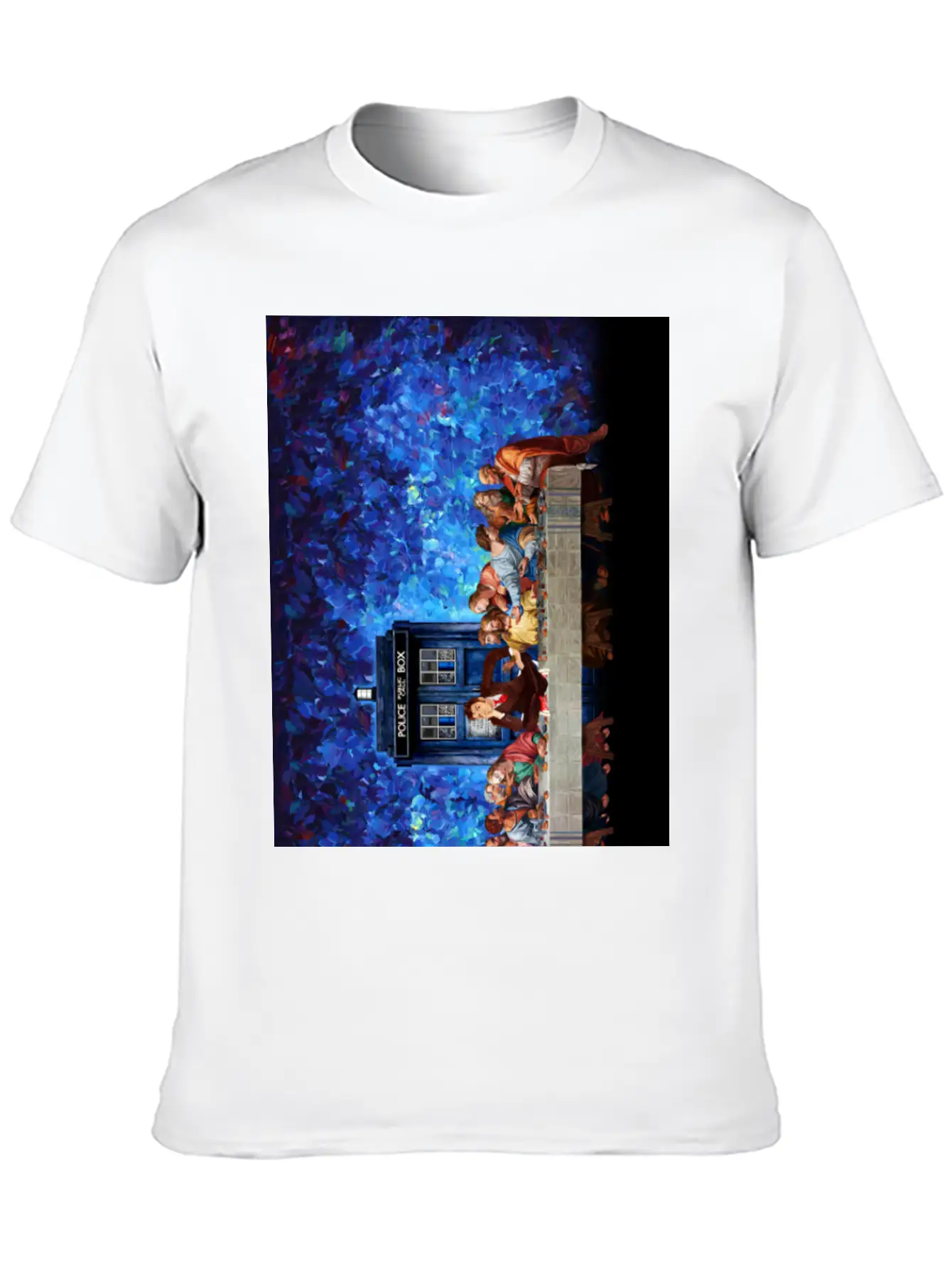Time Traveller Lost In The Last Supper Phone Case Basic Graphic T-Shirt – Daily Comfort In Soft Cotton