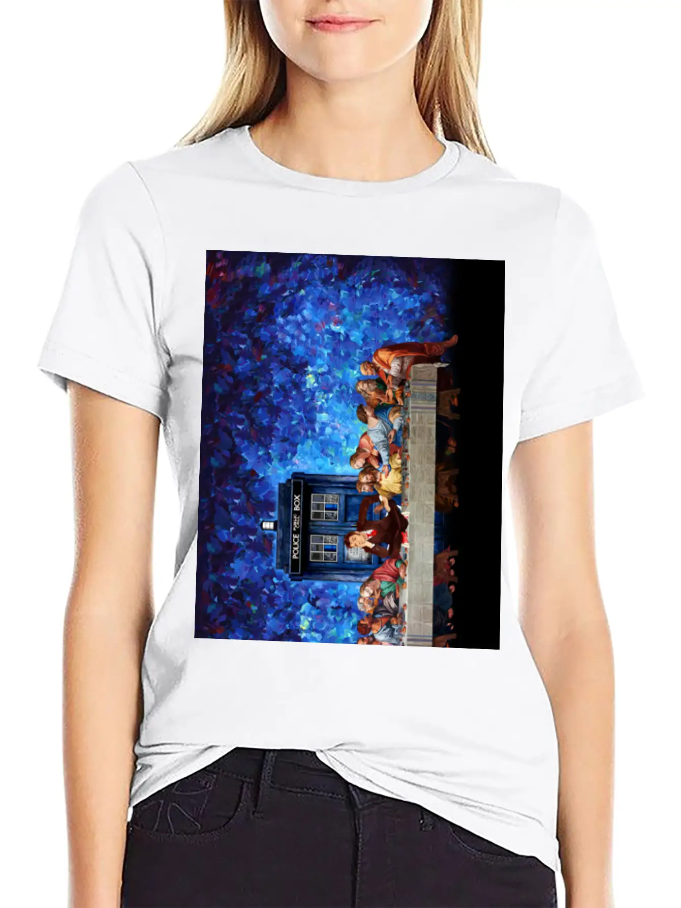 Time Traveller Lost In The Last Supper Phone Case Basic Graphic T-Shirt – Daily Comfort In Soft Cotton