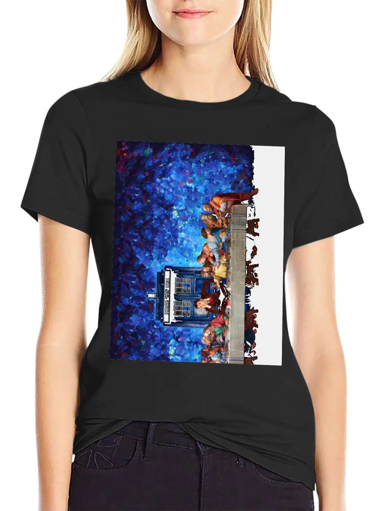 Time Traveller Lost In The Last Supper Phone Case Basic Graphic T-Shirt – Daily Comfort In Soft Cotton