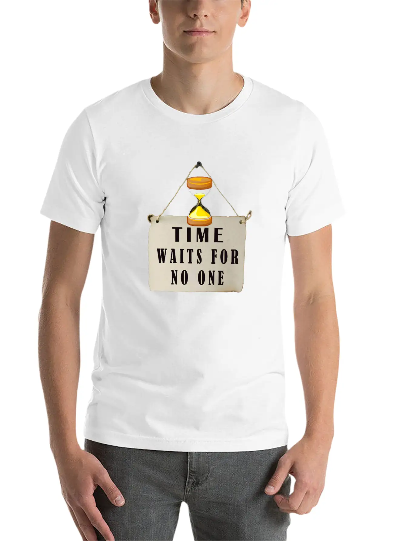 Time Waits For No One: Hourglass Wisdom Relaxed Everyday Tee – Lightweight And Durable Cotton