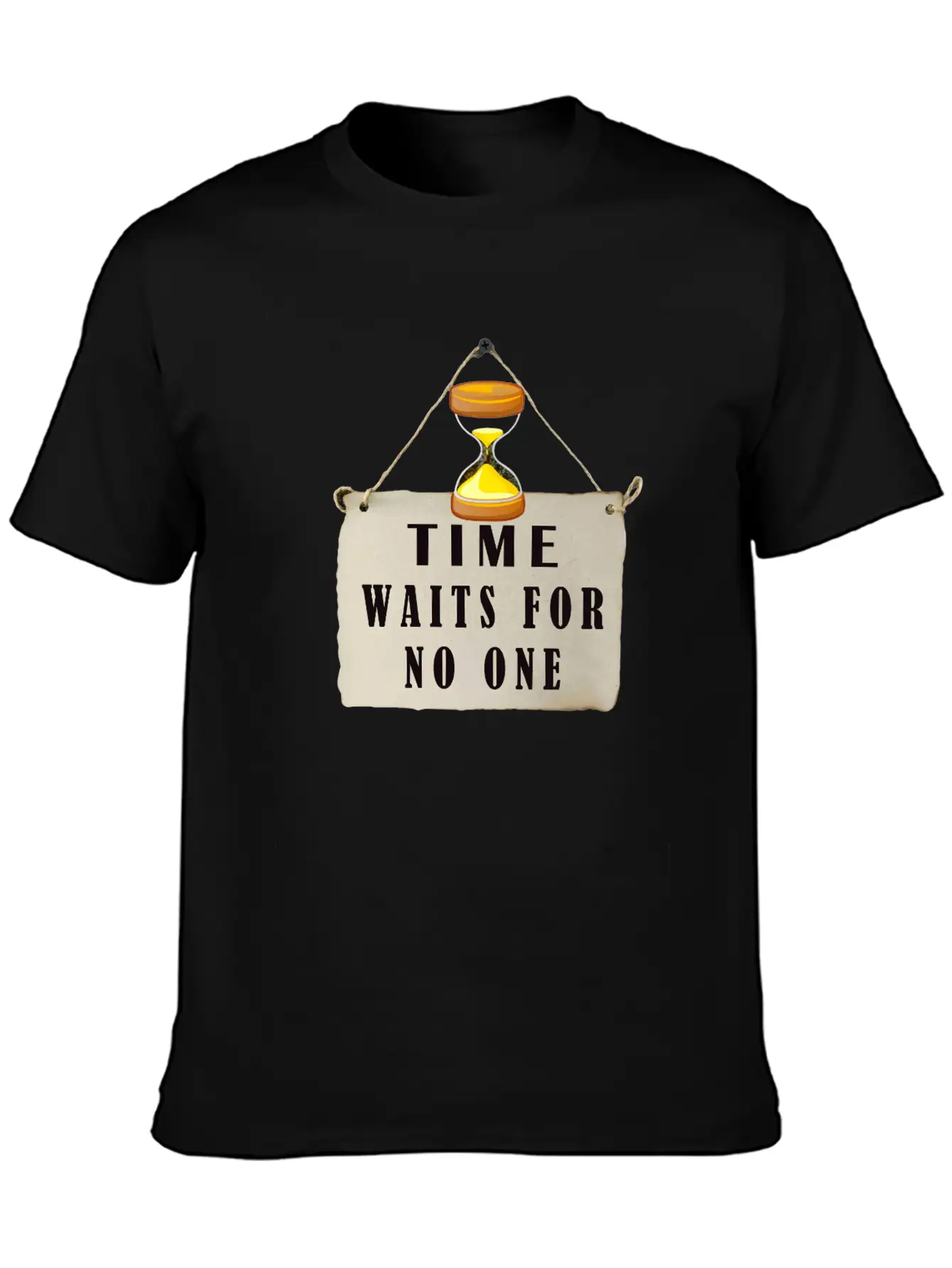 Time Waits For No One: Hourglass Wisdom Relaxed Everyday Tee – Lightweight And Durable Cotton