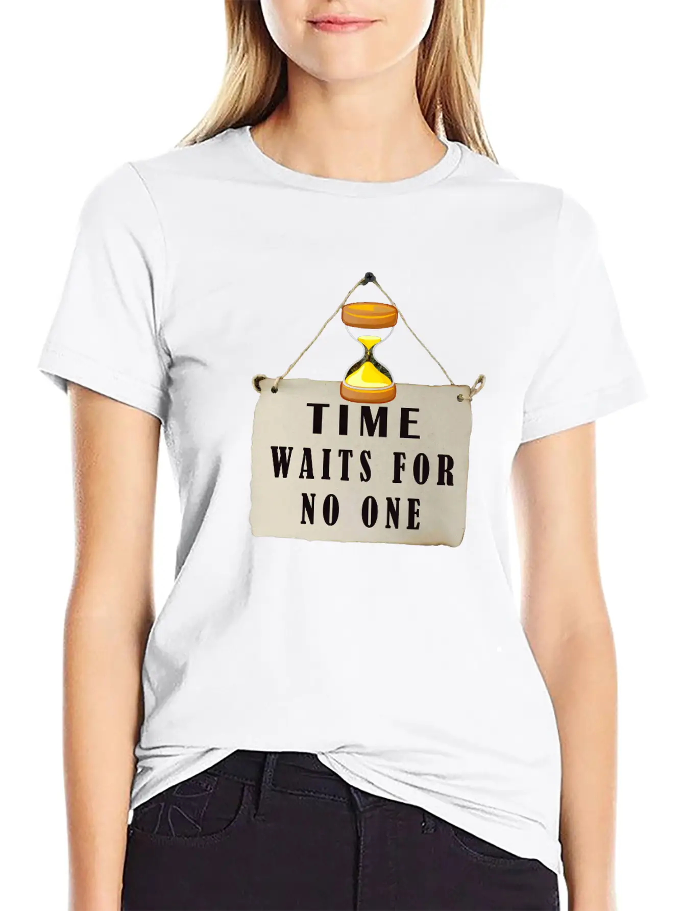Time Waits For No One: Hourglass Wisdom Relaxed Everyday Tee – Lightweight And Durable Cotton