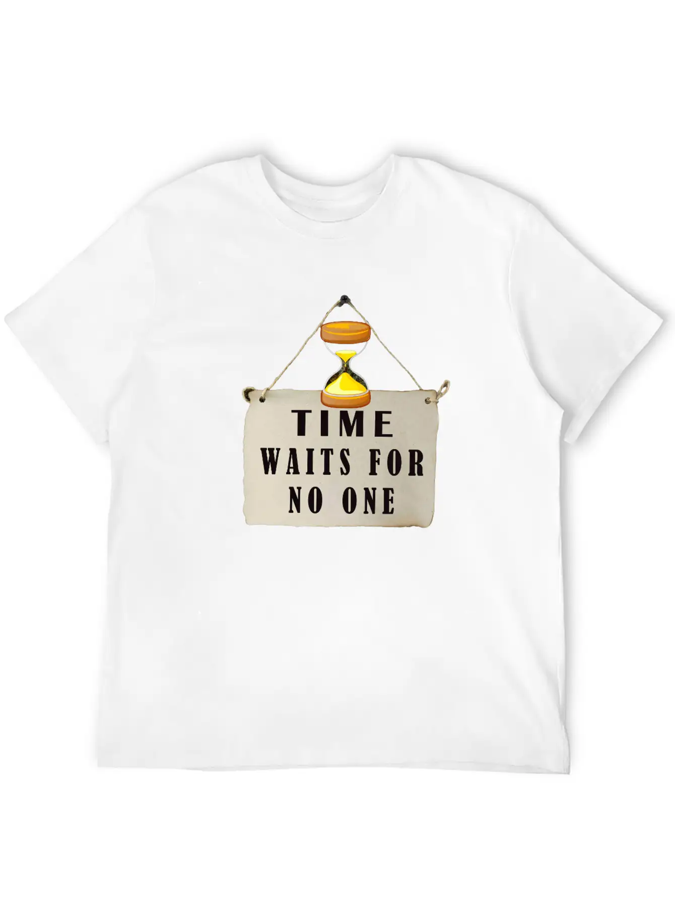 Time Waits For No One: Hourglass Wisdom Relaxed Everyday Tee – Lightweight And Durable Cotton