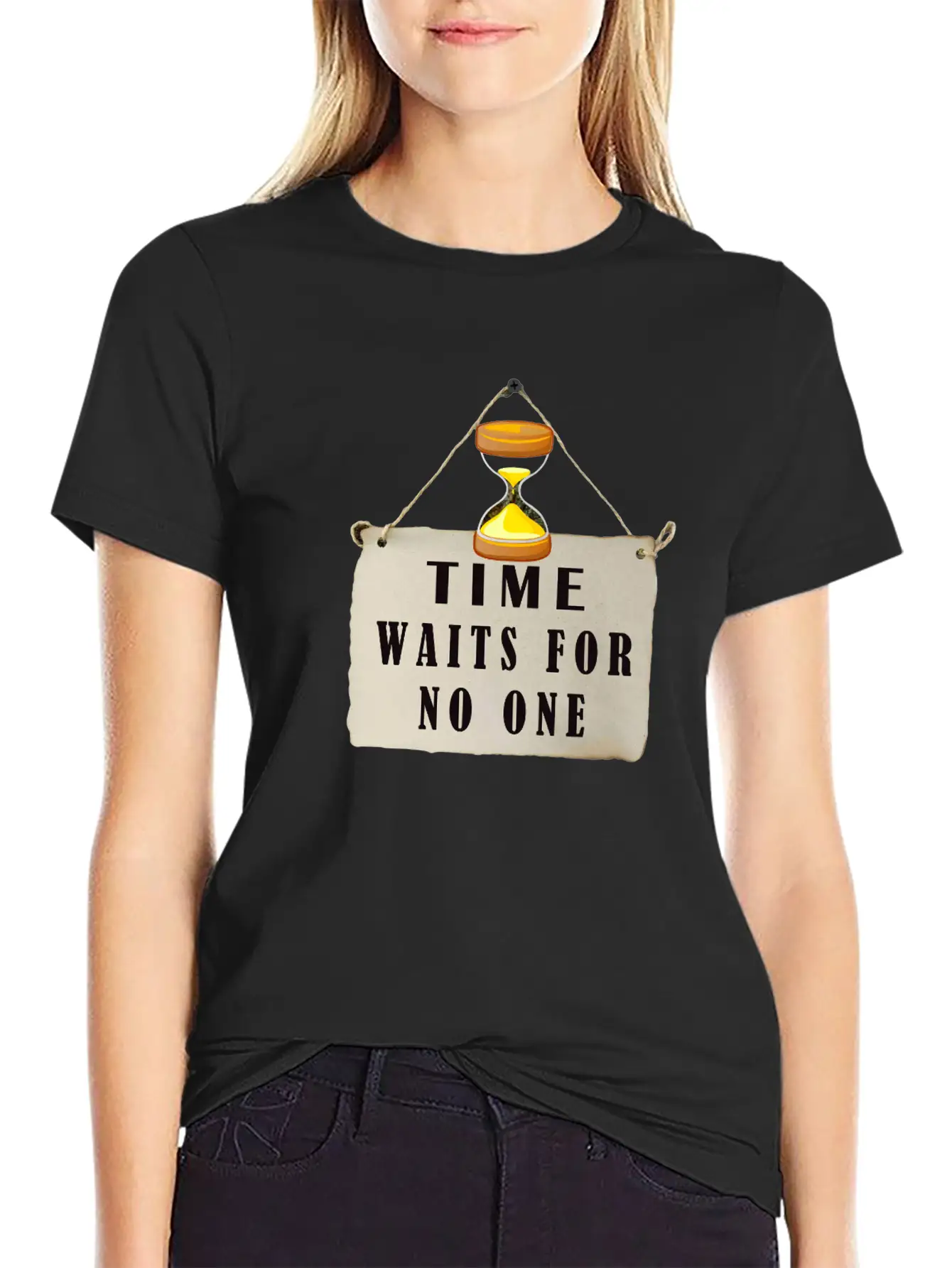 Time Waits For No One: Hourglass Wisdom Relaxed Everyday Tee – Lightweight And Durable Cotton