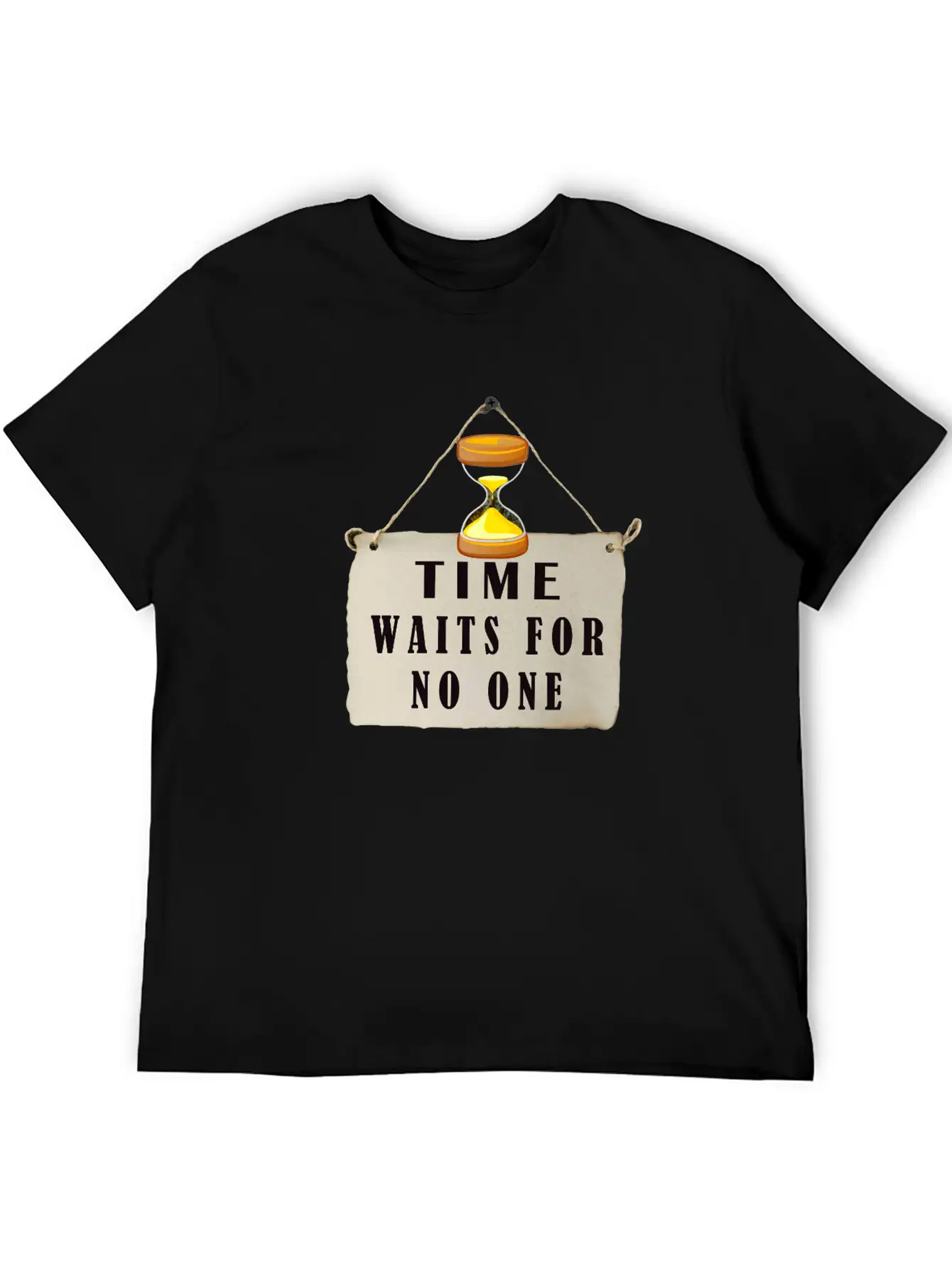 Time Waits For No One: Hourglass Wisdom Relaxed Everyday Tee – Lightweight And Durable Cotton