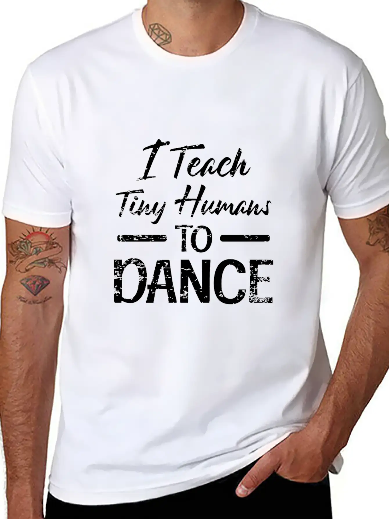 Tiny Humans Dance Teacher Dancing Instructor Stylish Everyday T-Shirt – Unisex Basic Cotton Tee