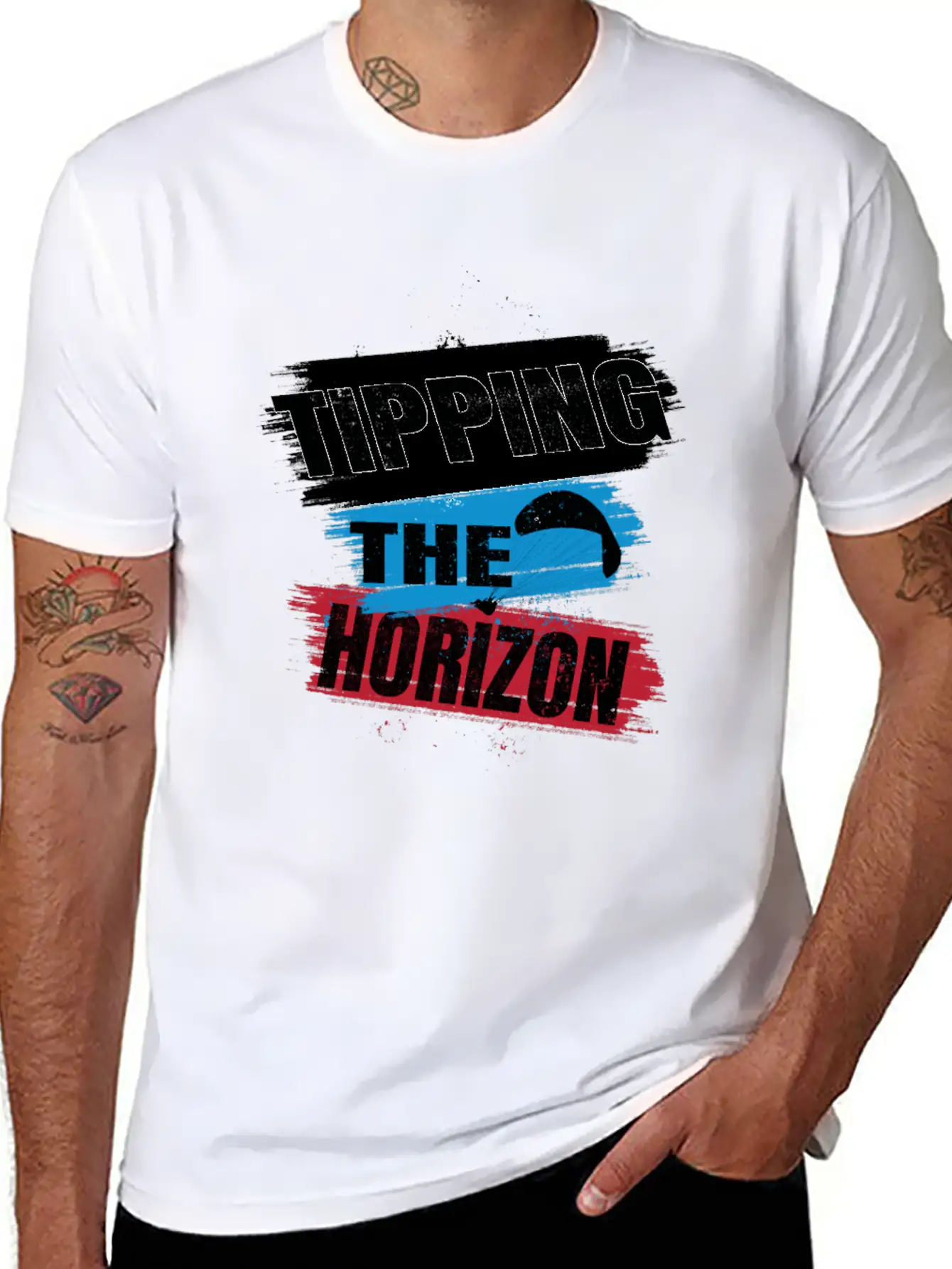 Tipping The Horizon Lightweight Cotton T-Shirt – Daily Comfort Graphic Shirt