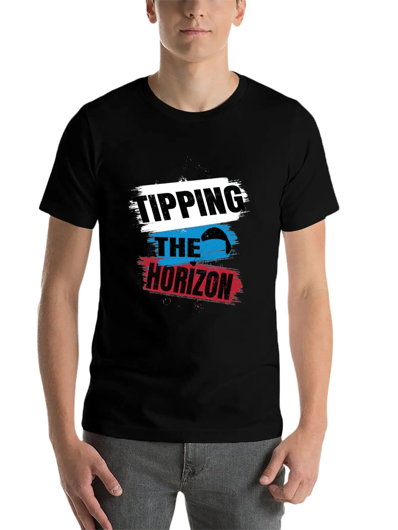 Tipping The Horizon Lightweight Cotton T-Shirt – Daily Comfort Graphic Shirt