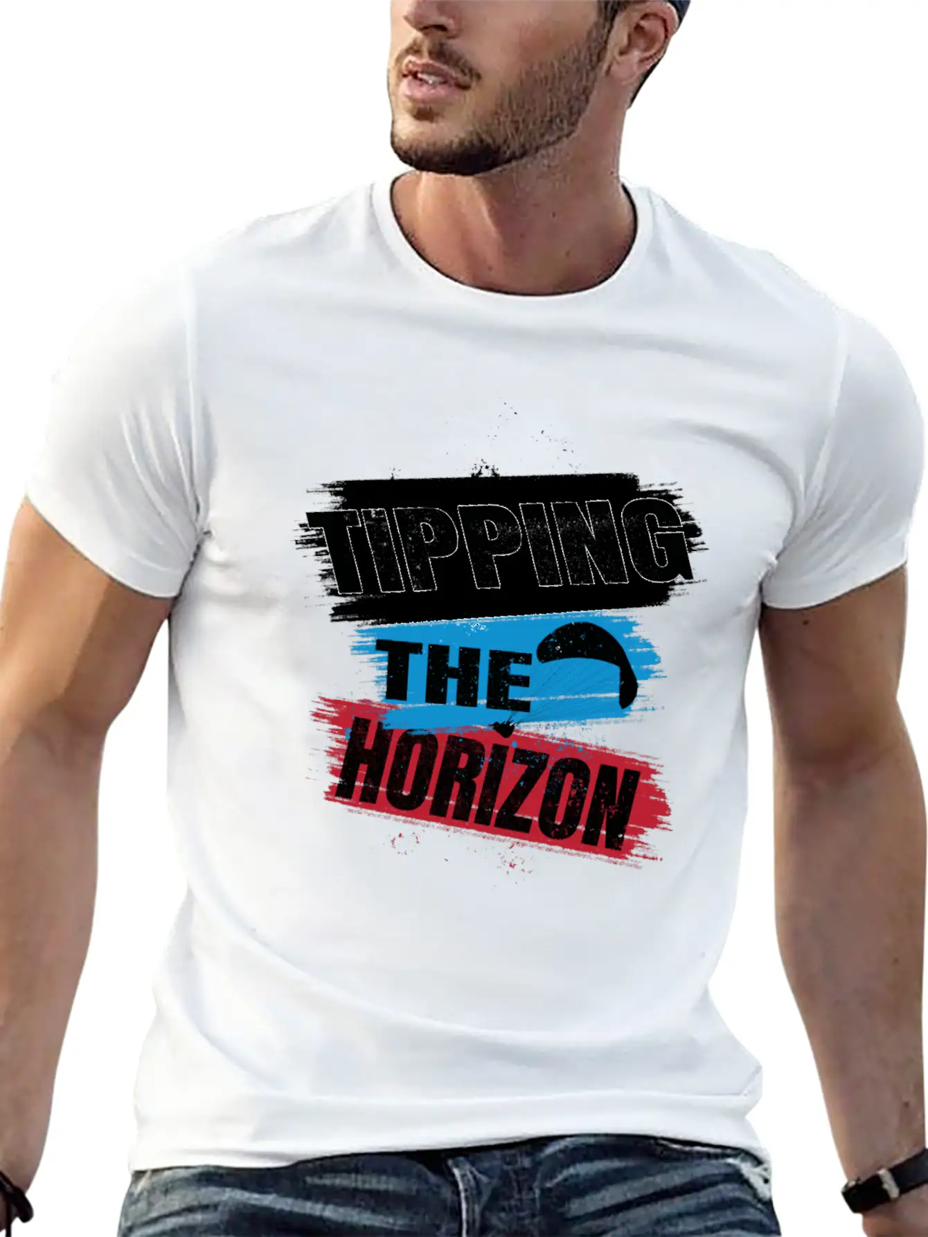 Tipping The Horizon Lightweight Cotton T-Shirt – Daily Comfort Graphic Shirt