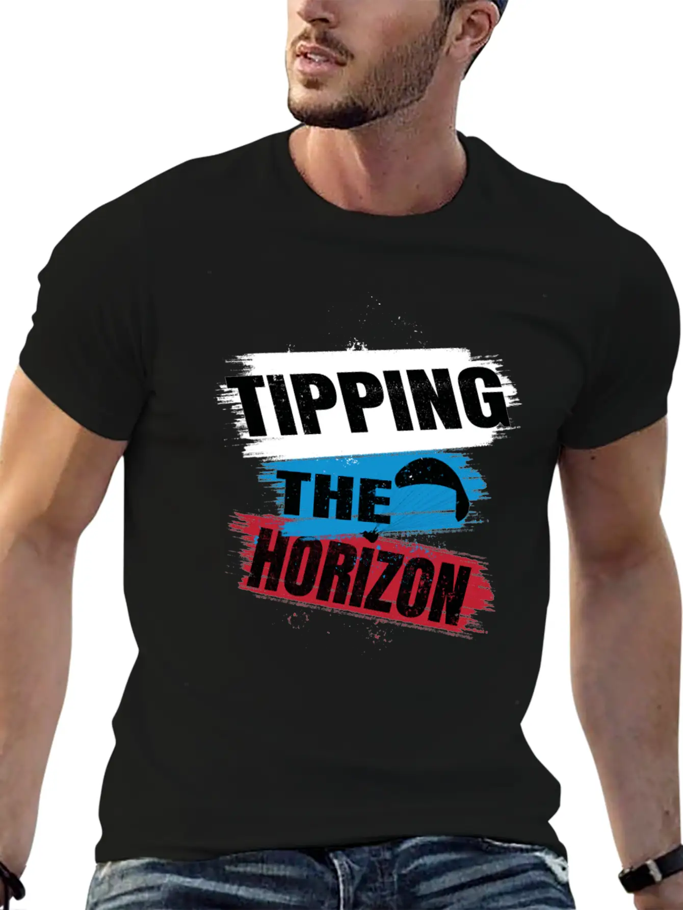 Tipping The Horizon Lightweight Cotton T-Shirt – Daily Comfort Graphic Shirt