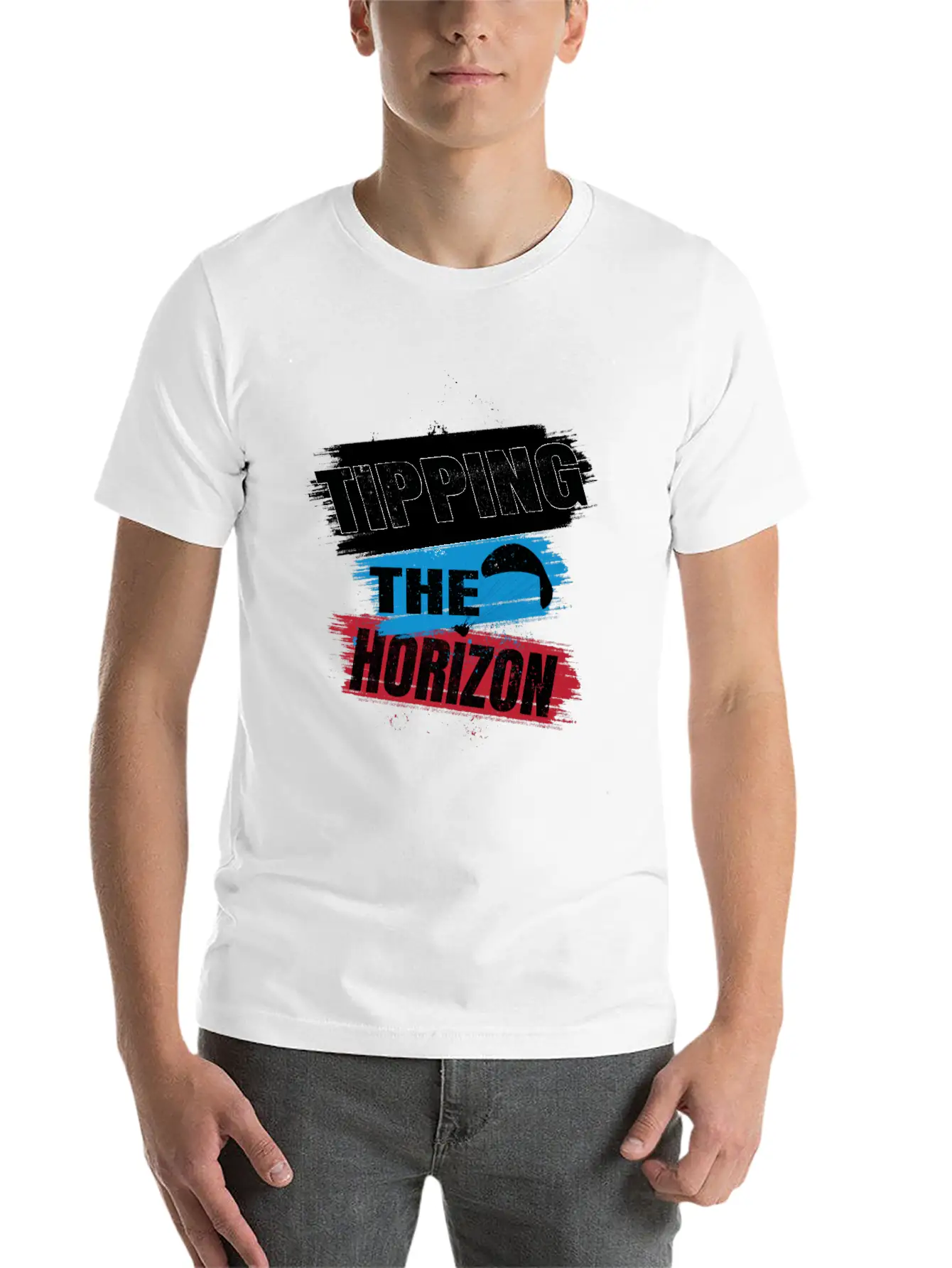 Tipping The Horizon Lightweight Cotton T-Shirt – Daily Comfort Graphic Shirt
