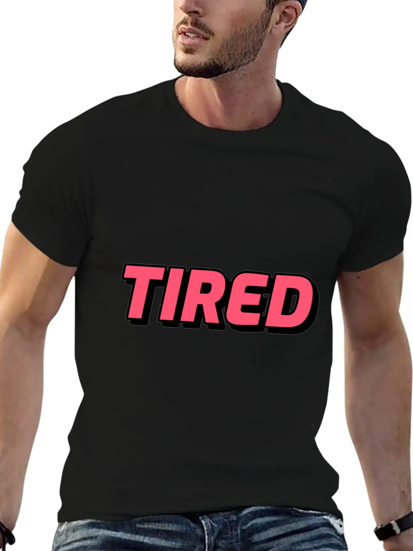 Tired! Mood Of The Day Or Life Lightweight Cotton T-Shirt – Daily Comfort Graphic Shirt