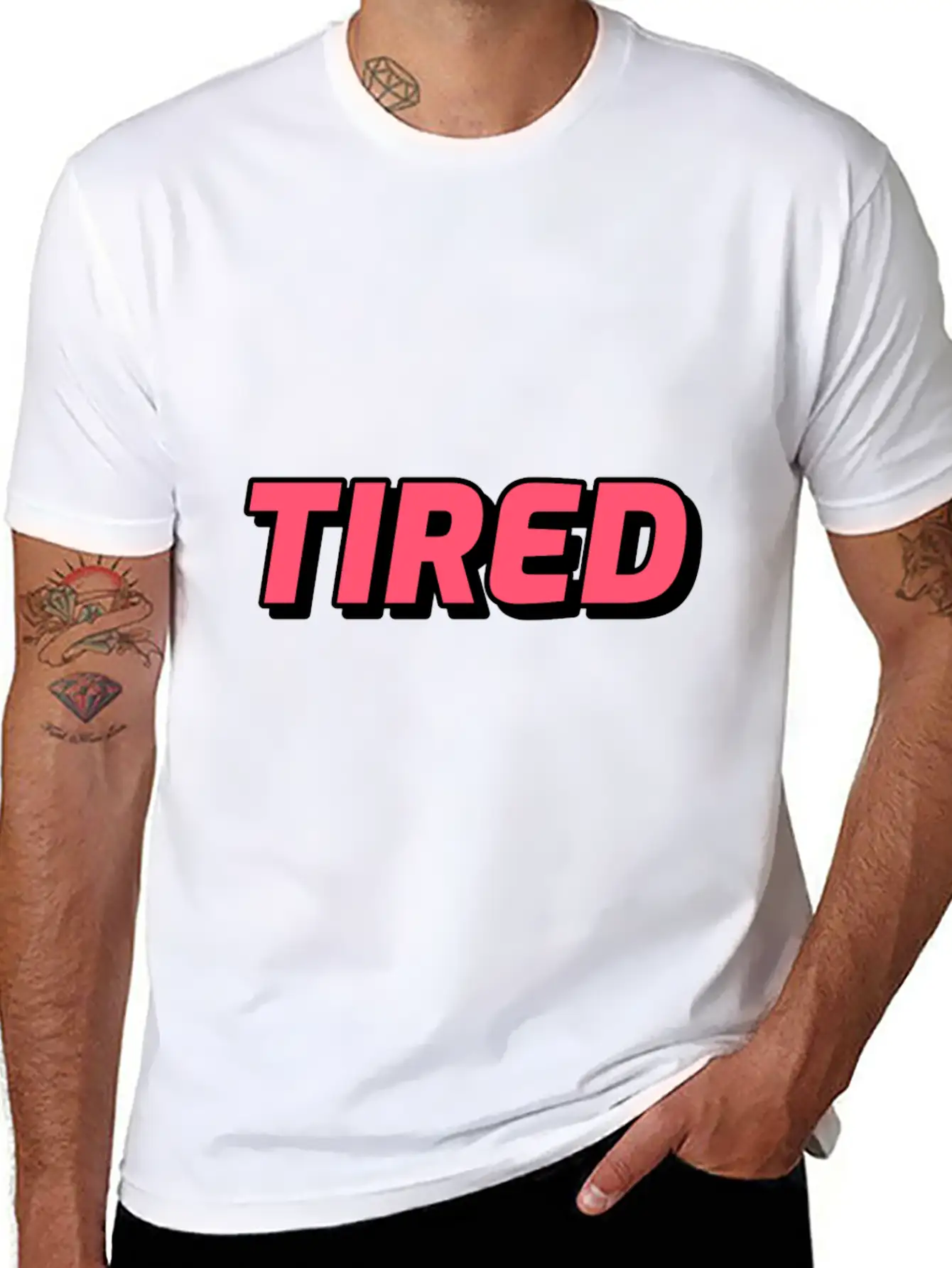Tired! Mood Of The Day Or Life Lightweight Cotton T-Shirt – Daily Comfort Graphic Shirt
