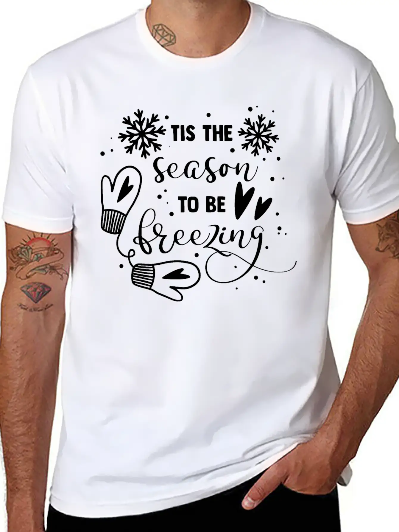 Tis The Season To Be Freezing Lightweight Cotton T-Shirt – Daily Comfort Graphic Shirt