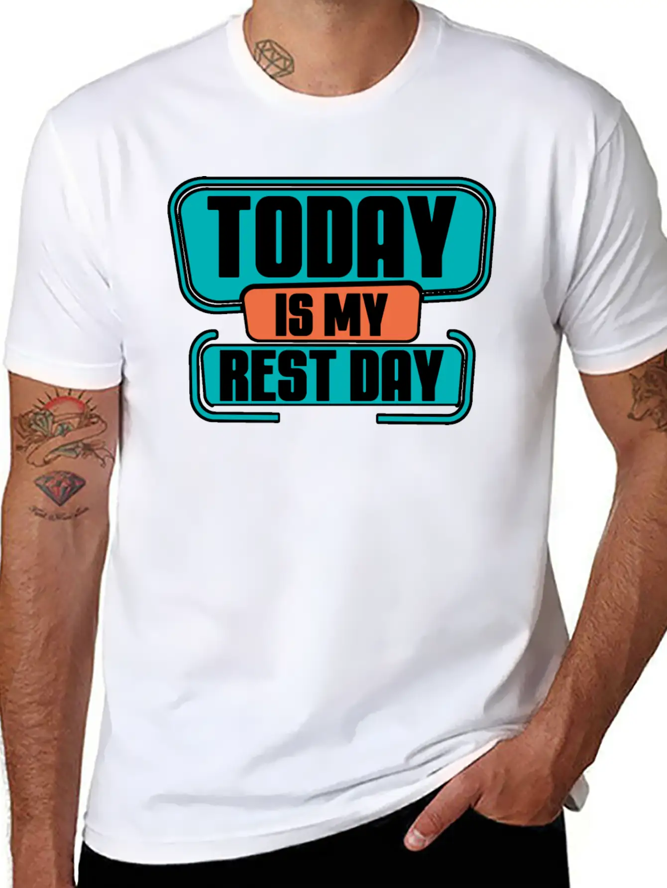 Today Is My Rest Day 2 Modern Fit Casual T-Shirt ��� Clean And Versatile Design