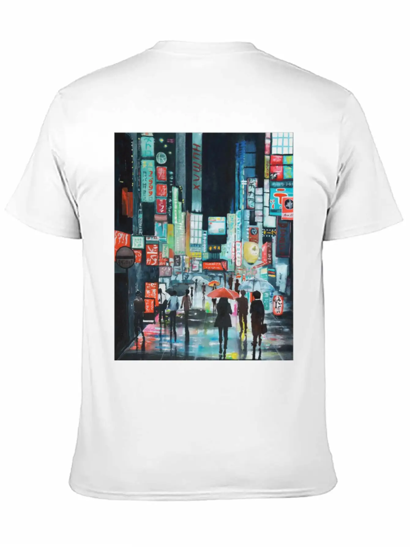Tokyo Street Watercolor Basic Graphic T-Shirt – Daily Comfort In Soft Cotton