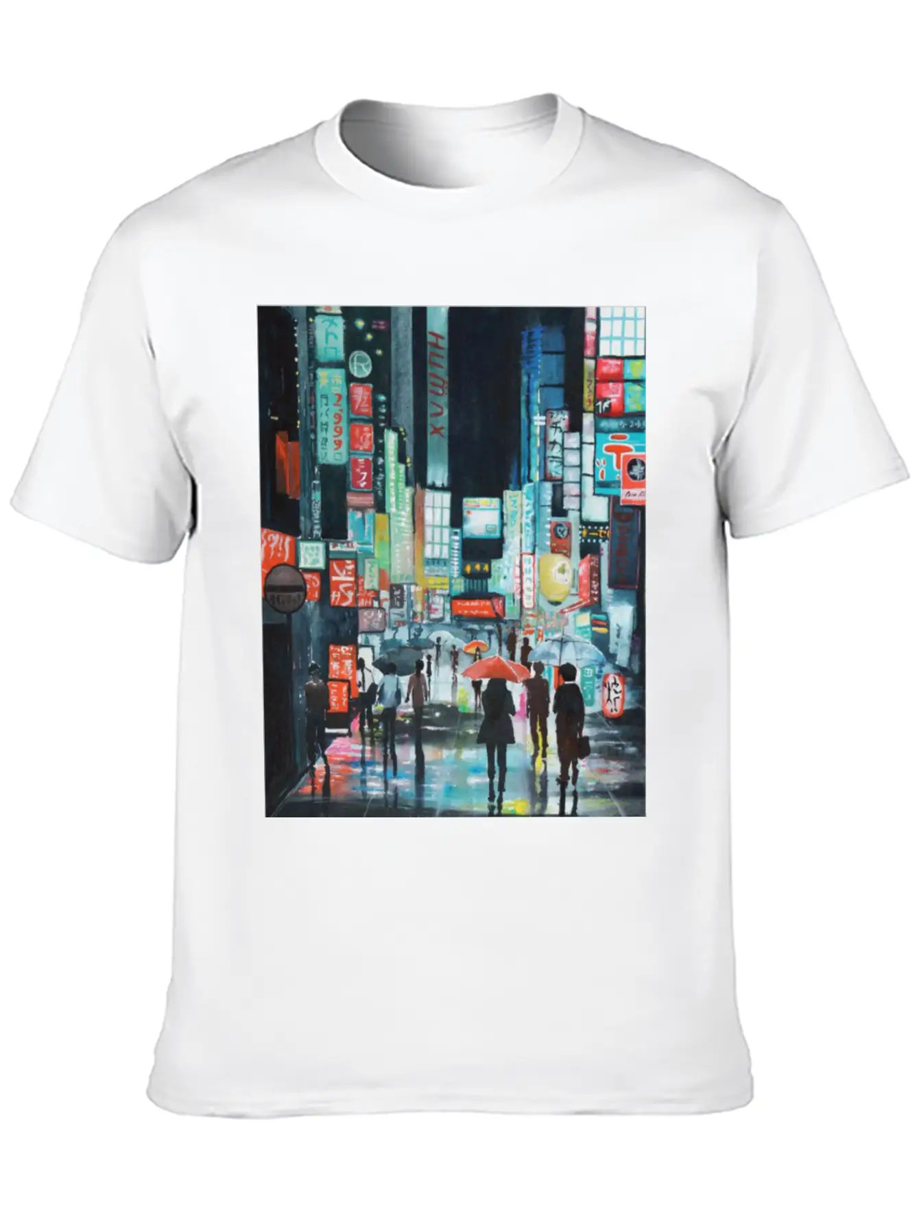 Tokyo Street Watercolor Basic Graphic T-Shirt – Daily Comfort In Soft Cotton