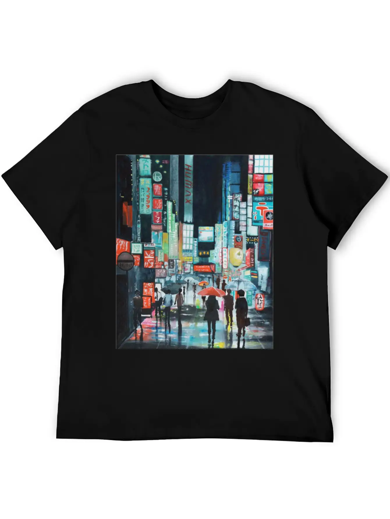 Tokyo Street Watercolor Basic Graphic T-Shirt – Daily Comfort In Soft Cotton