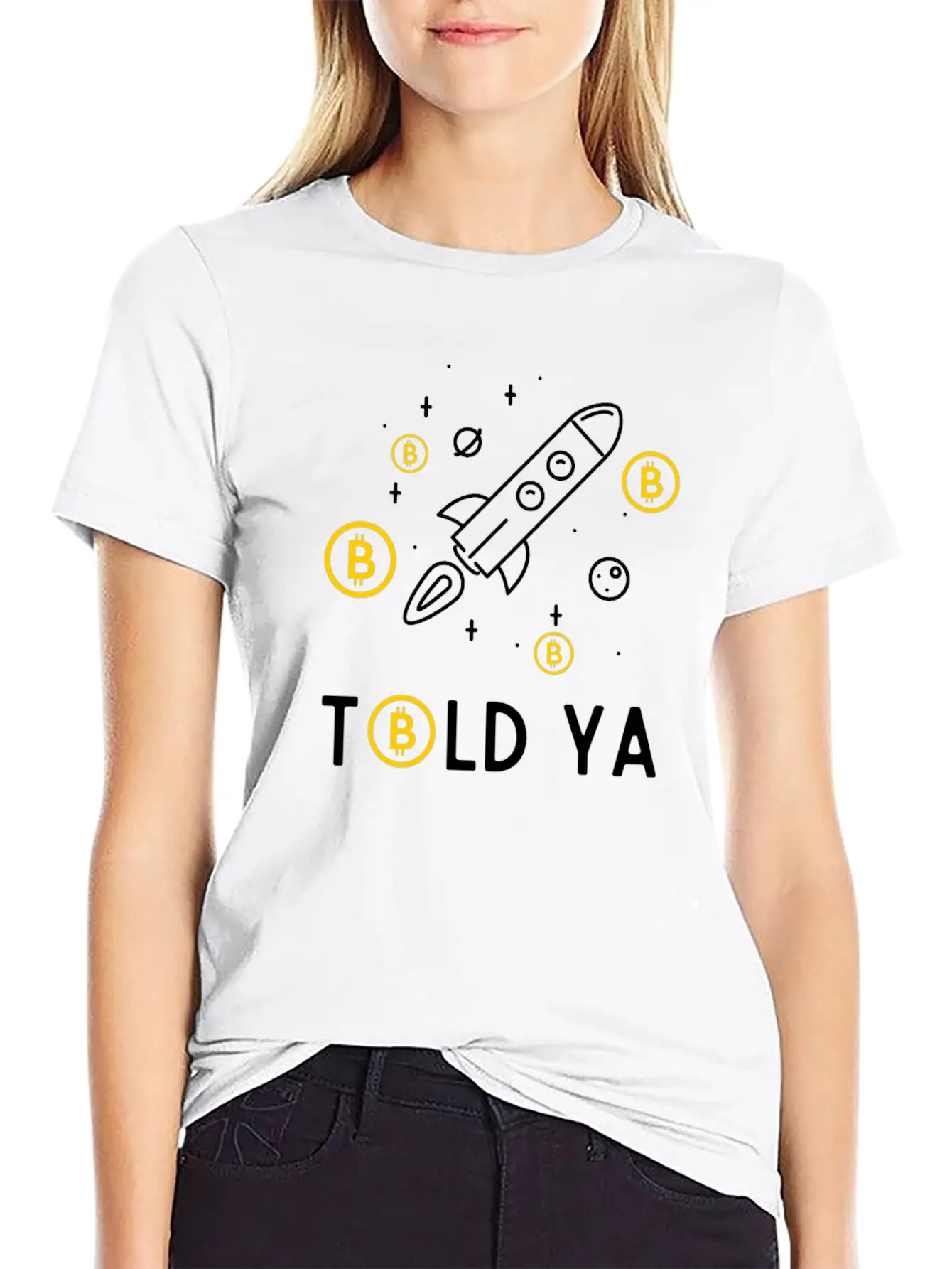 Told Ya BTC To The Moon Classic Fit Graphic Tee For Daily Comfort – Unisex Cotton Shirt
