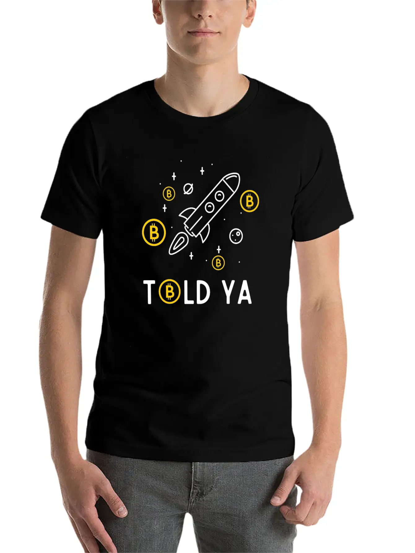 Told Ya BTC To The Moon Classic Fit Graphic Tee For Daily Comfort – Unisex Cotton Shirt