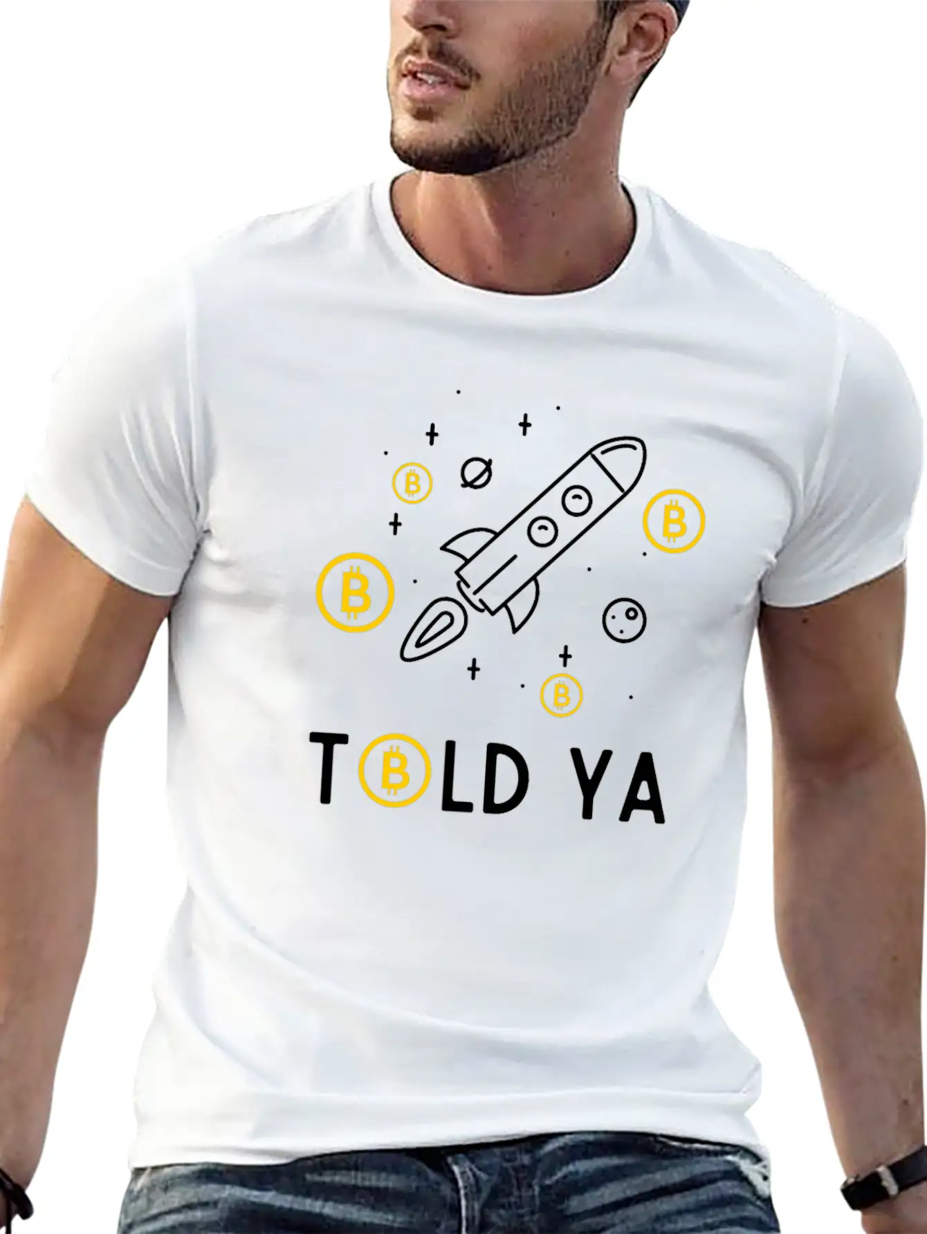 Told Ya BTC To The Moon Classic Fit Graphic Tee For Daily Comfort – Unisex Cotton Shirt
