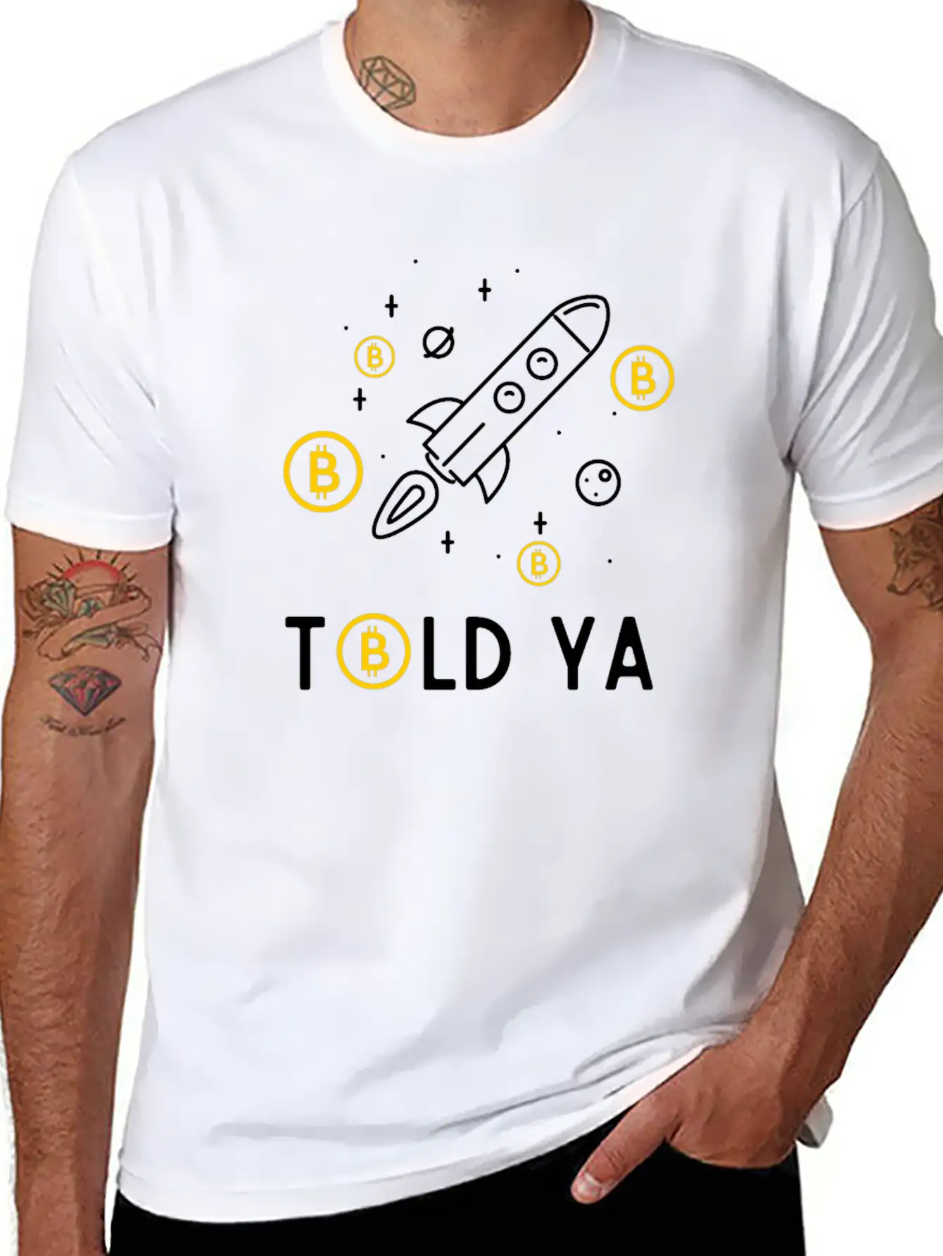 Told Ya BTC To The Moon Classic Fit Graphic Tee For Daily Comfort – Unisex Cotton Shirt