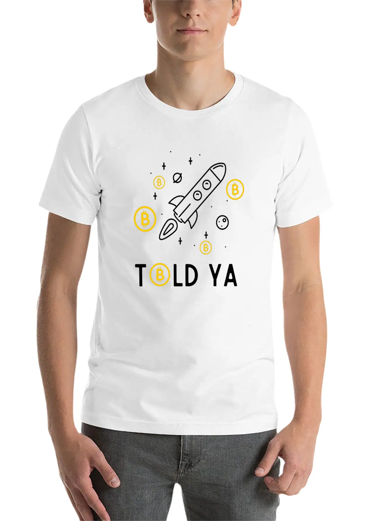 Told Ya BTC To The Moon Classic Fit Graphic Tee For Daily Comfort – Unisex Cotton Shirt